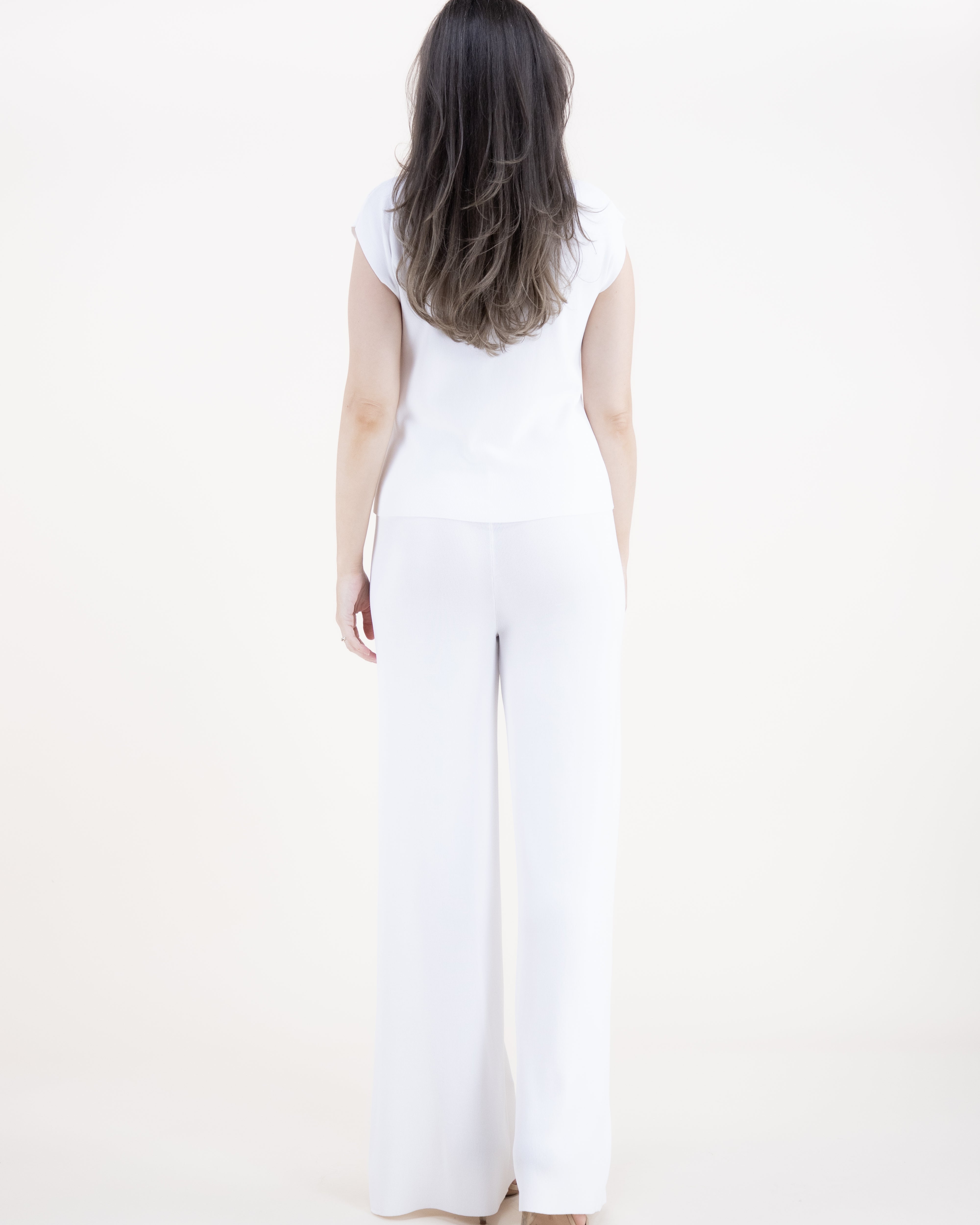 Neutral Wide Leg Thin Knit Pants - WHITE (S/M, L/XL) (Pack of 6)