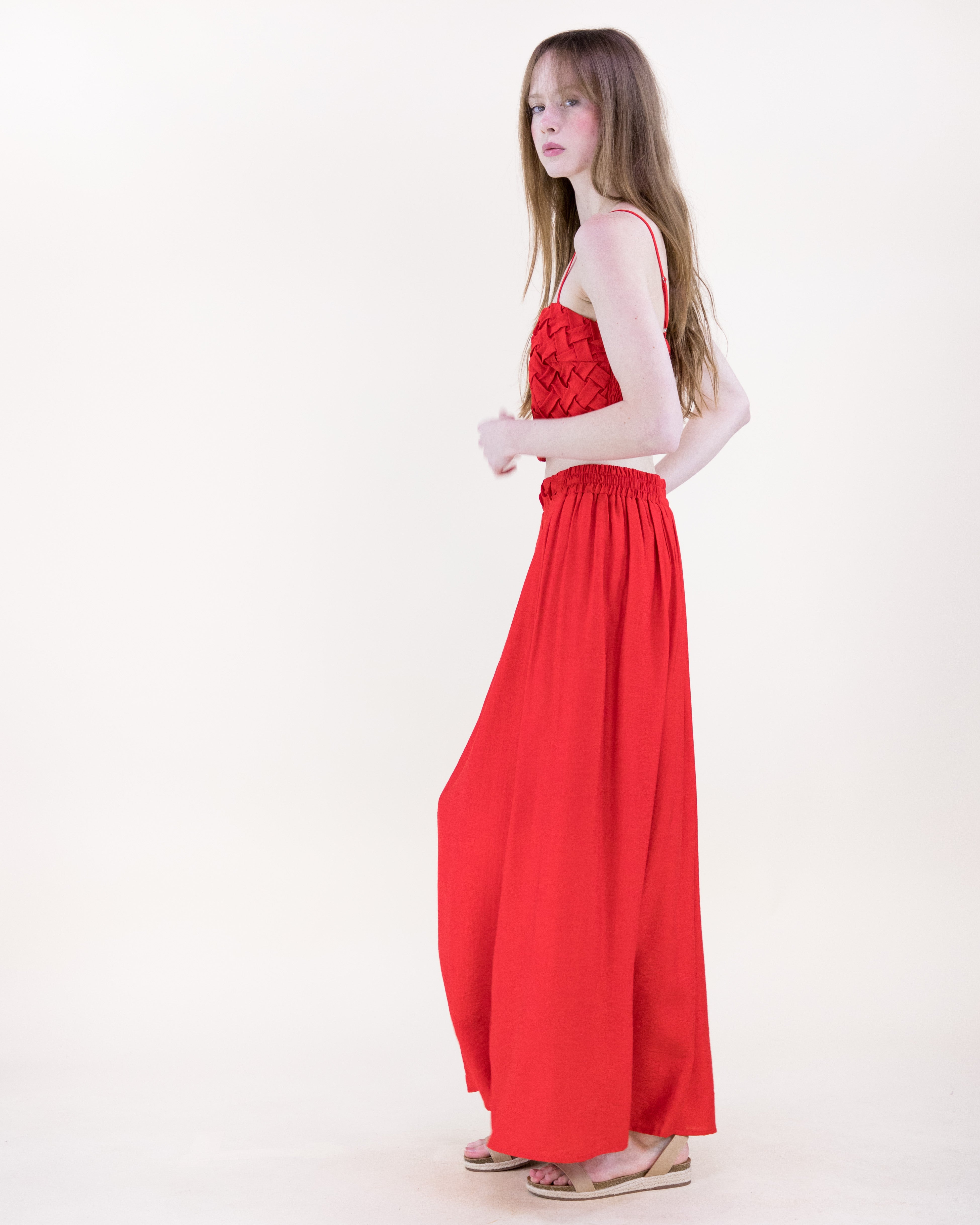 Artisanal Lattice Maxi Skirt - RED (S/M, L/XL) (Pack of 6)