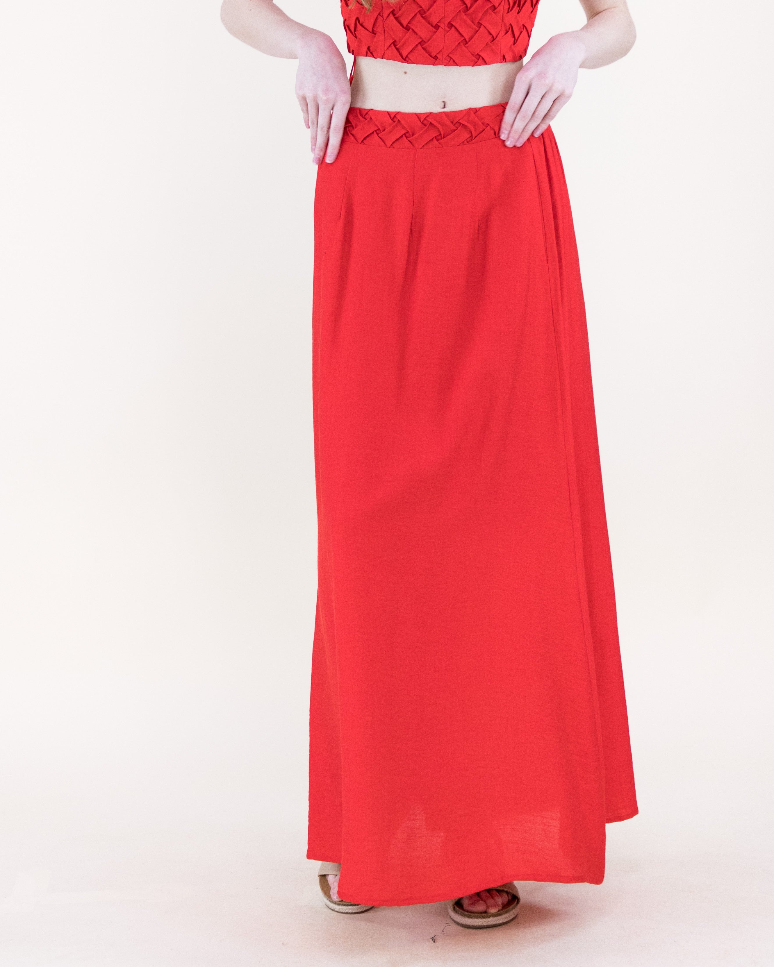 Artisanal Lattice Maxi Skirt - RED (S/M, L/XL) (Pack of 6)