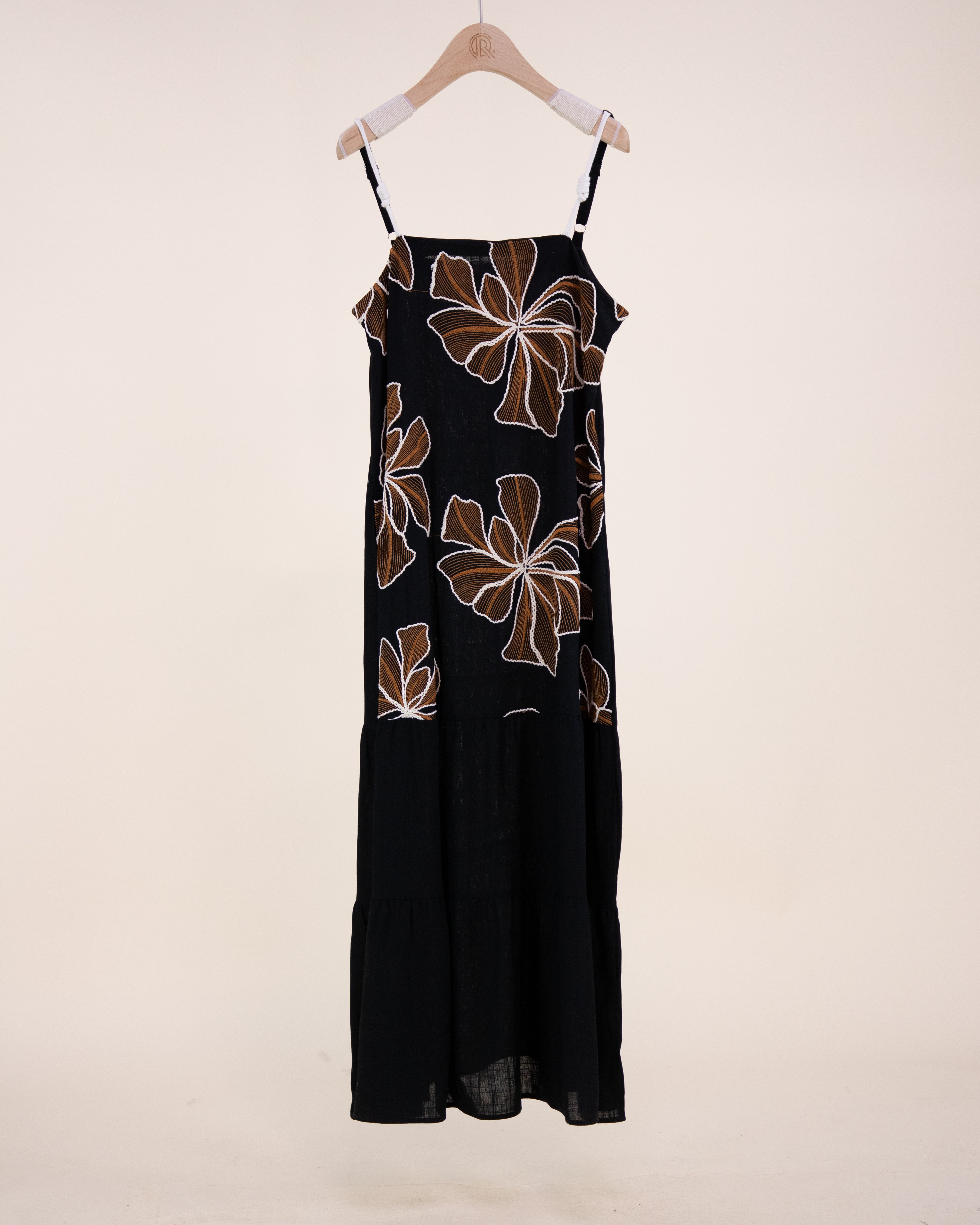 Embroidered Petals Tiered Maxi Dress - WHITE (S/M, L/XL) (Pack of 6)