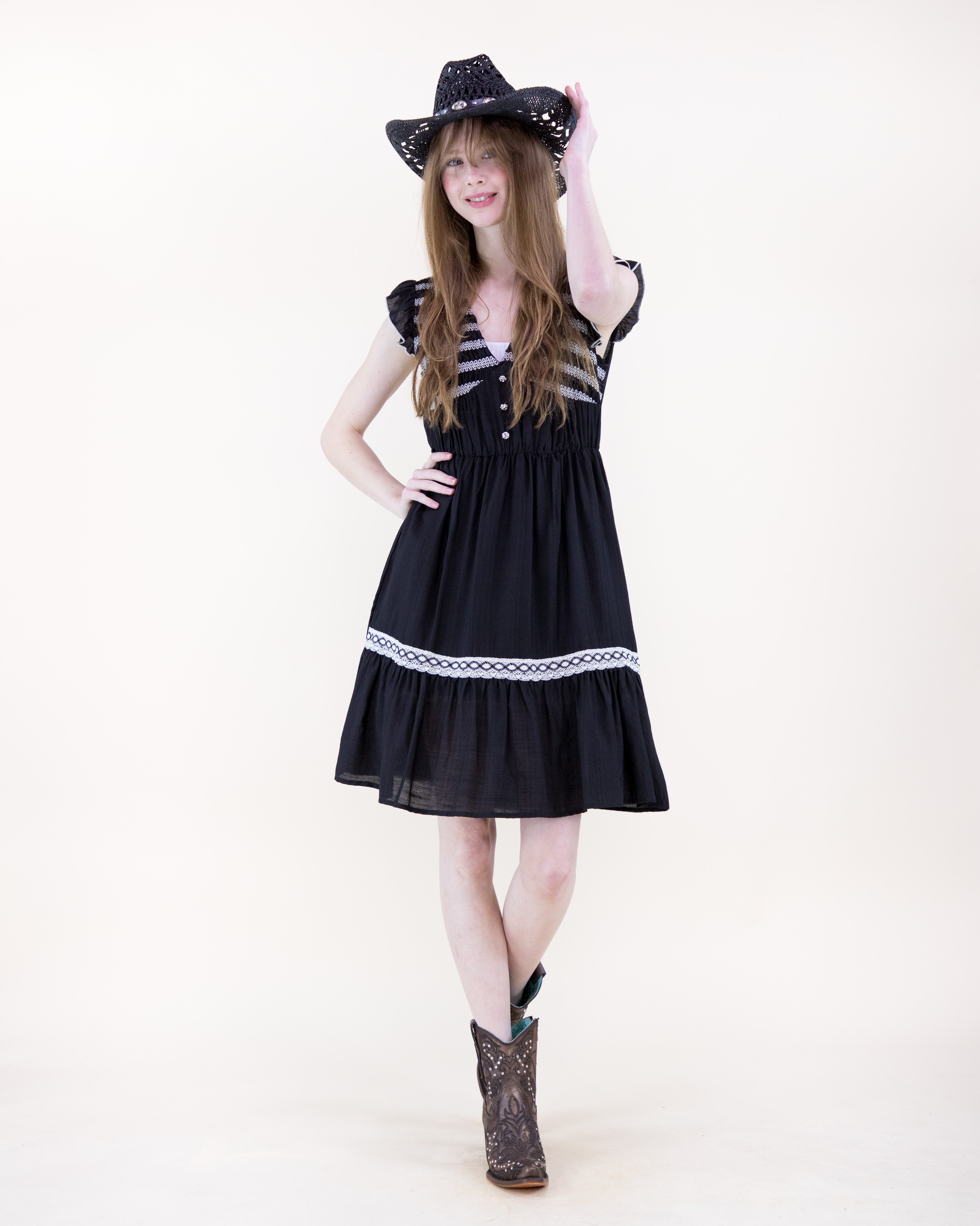 Artisan Smocked Butterfly Sleeve Midi Dress - WHITE (S/M, L/XL) (Pack of 6)