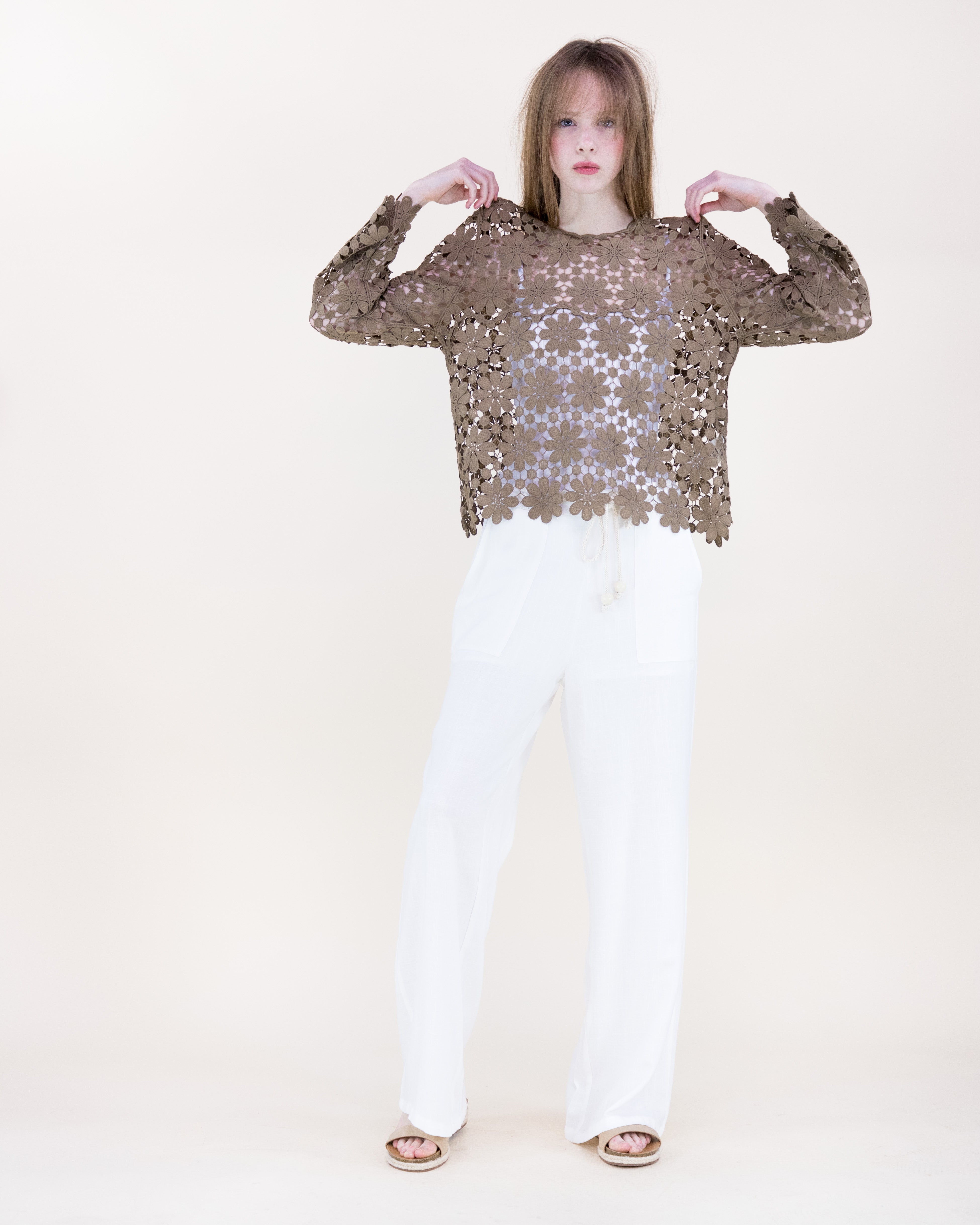 Meadow Bloom Long Sleeve Lace Top - BLACK (OS) (Pack of 6)