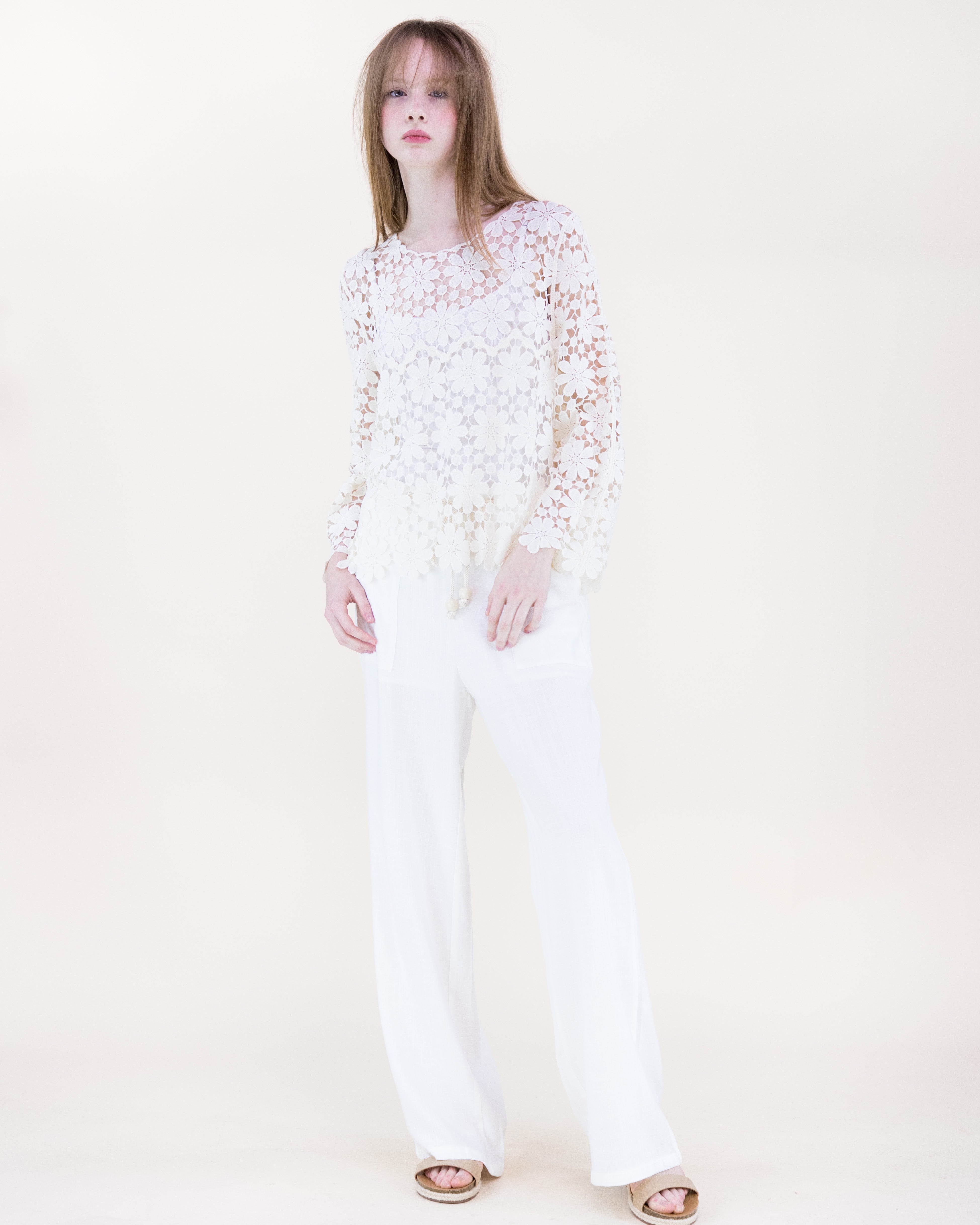 Meadow Bloom Long Sleeve Lace Top - BLACK (OS) (Pack of 6)