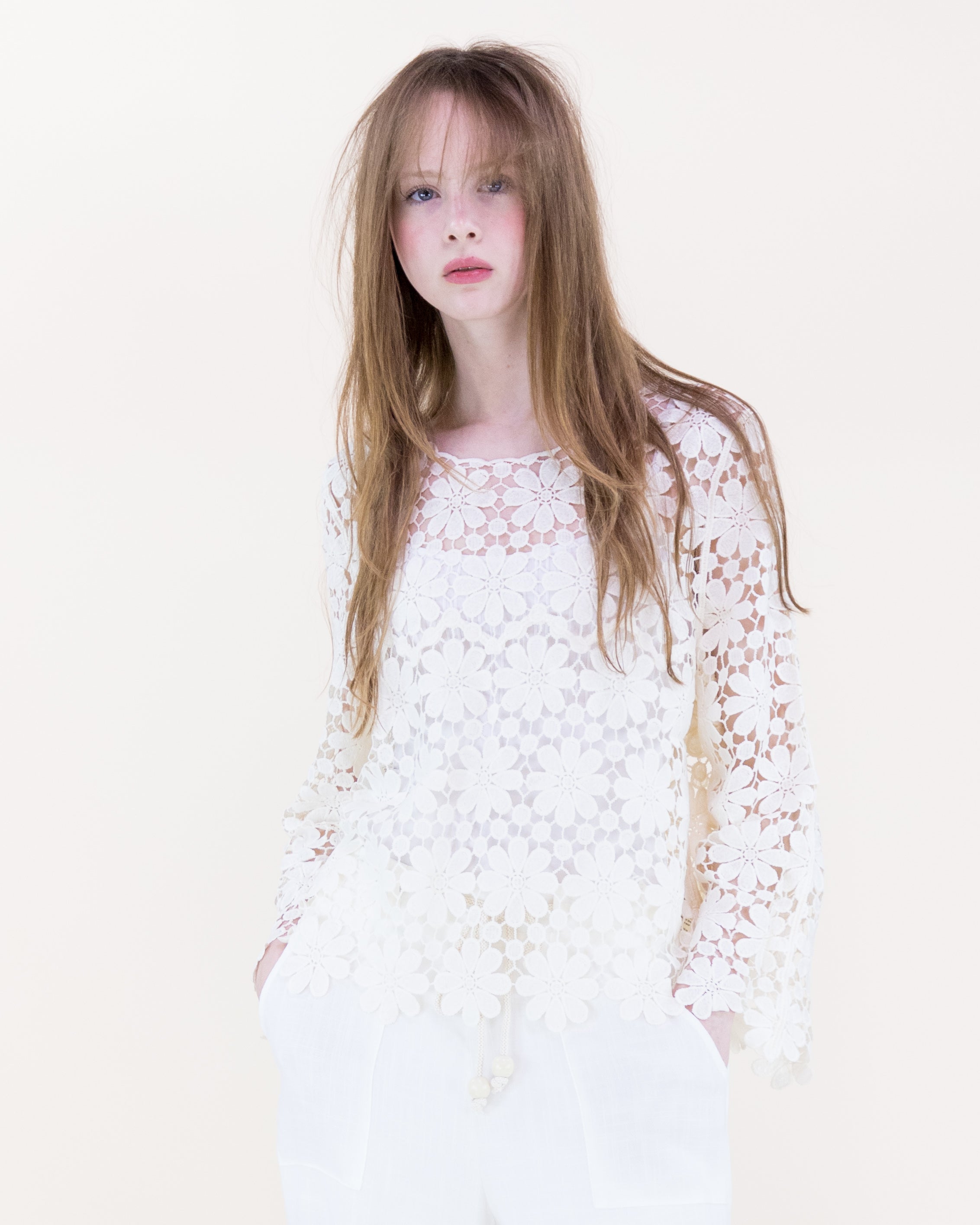 Meadow Bloom Long Sleeve Lace Top - BLACK (OS) (Pack of 6)