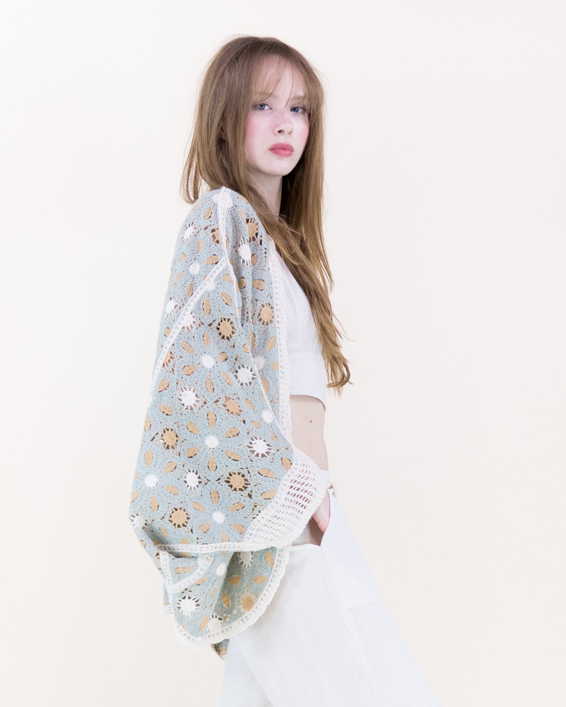 Floral Loom Crochet Lace Bat Wing Cardigan - MOCHA (OS) (Pack of 6)