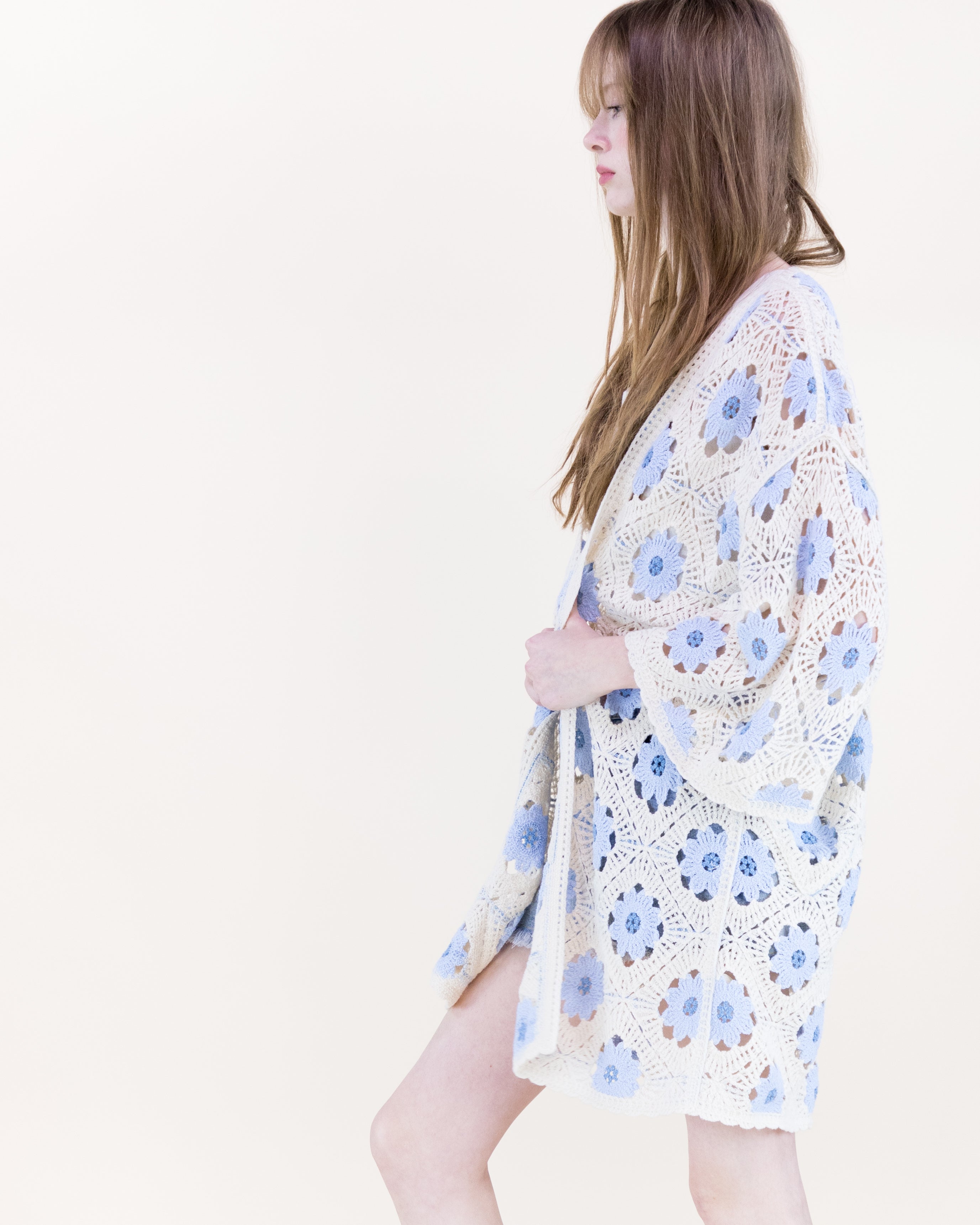 Petunia Half Sleeve Short Crochet Kimono Cardigan - CAMEL (OS) (Pack of 6)