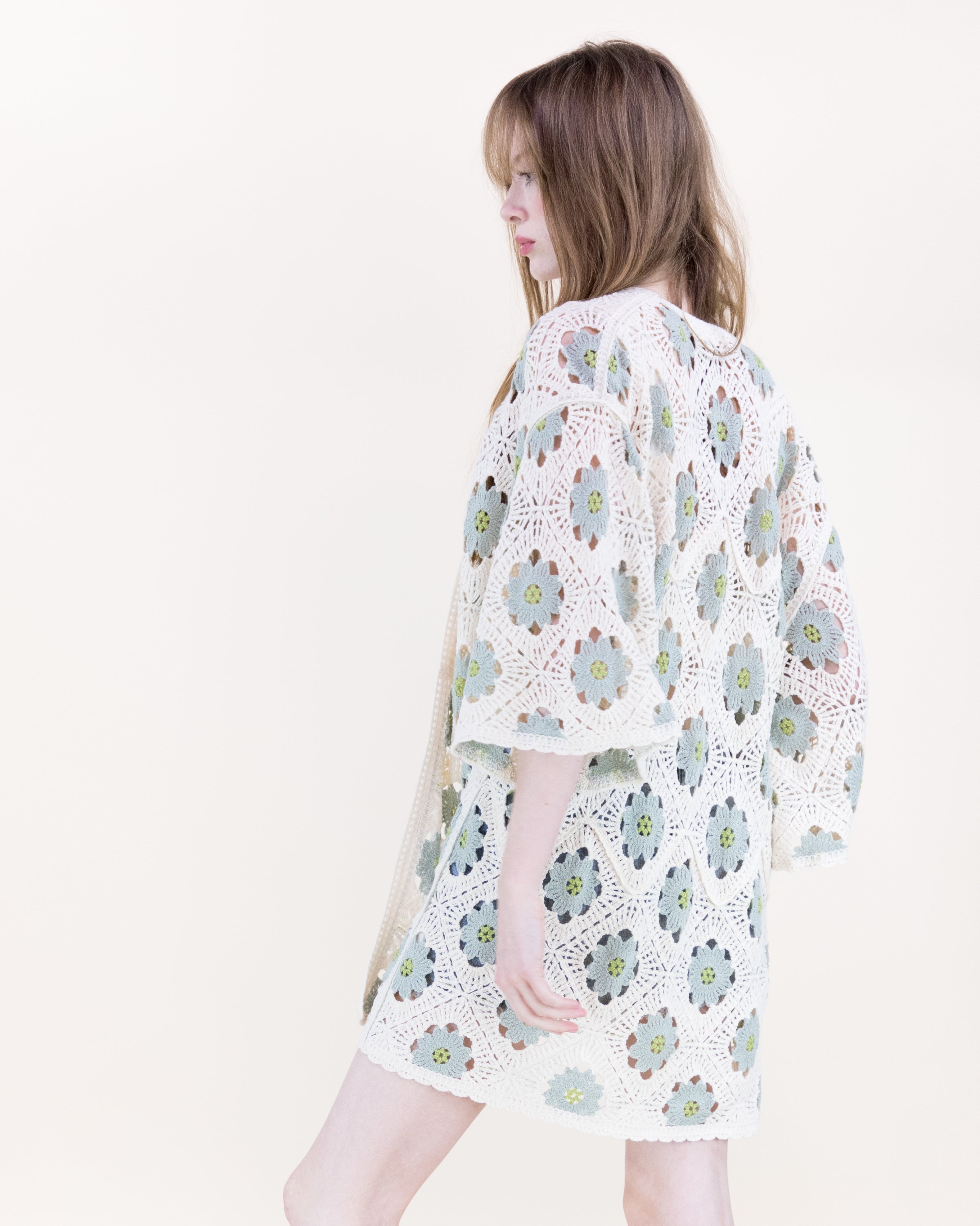 Petunia Half Sleeve Short Crochet Kimono Cardigan - CAMEL (OS) (Pack of 6)