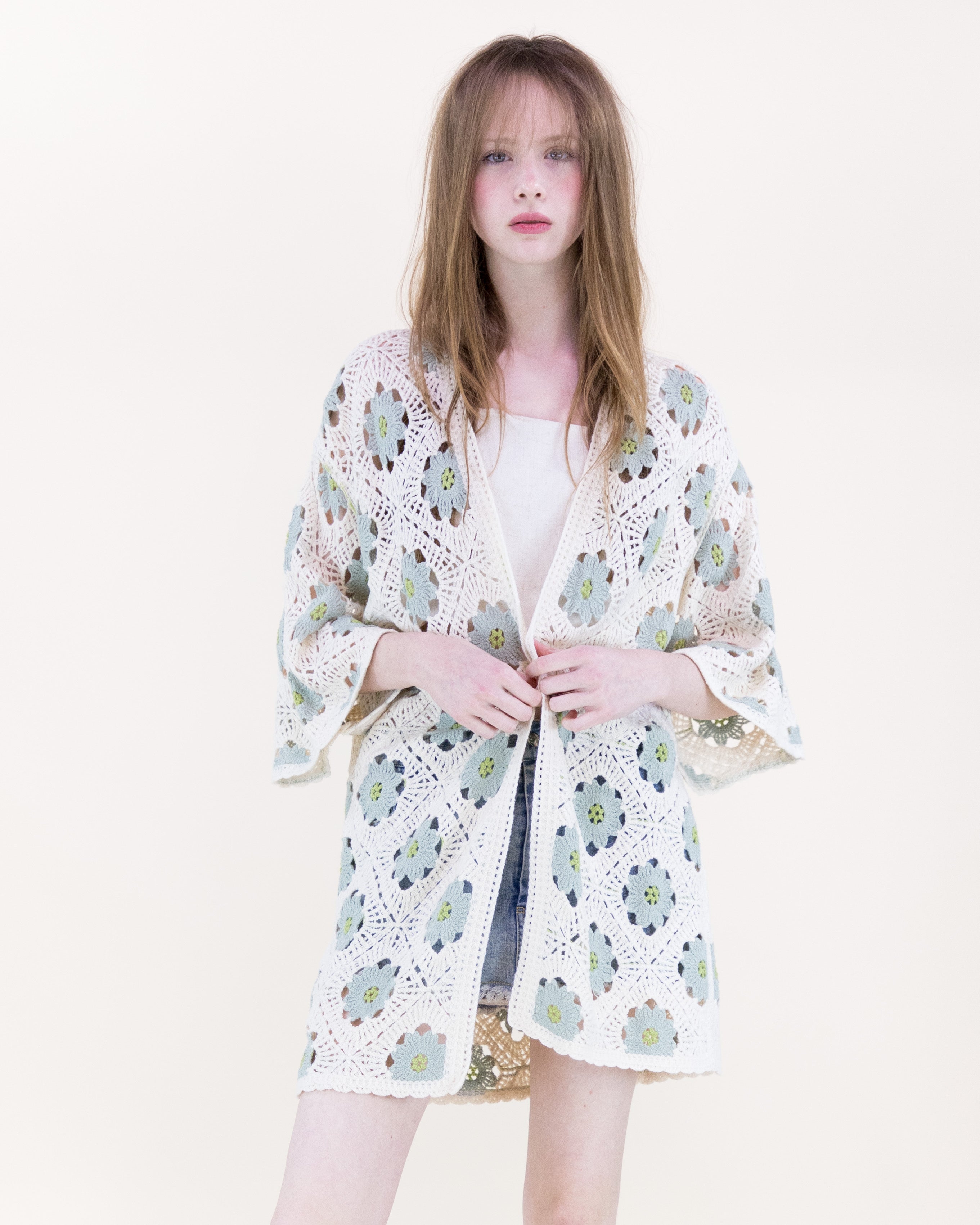 Petunia Half Sleeve Short Crochet Kimono Cardigan - CAMEL (OS) (Pack of 6)