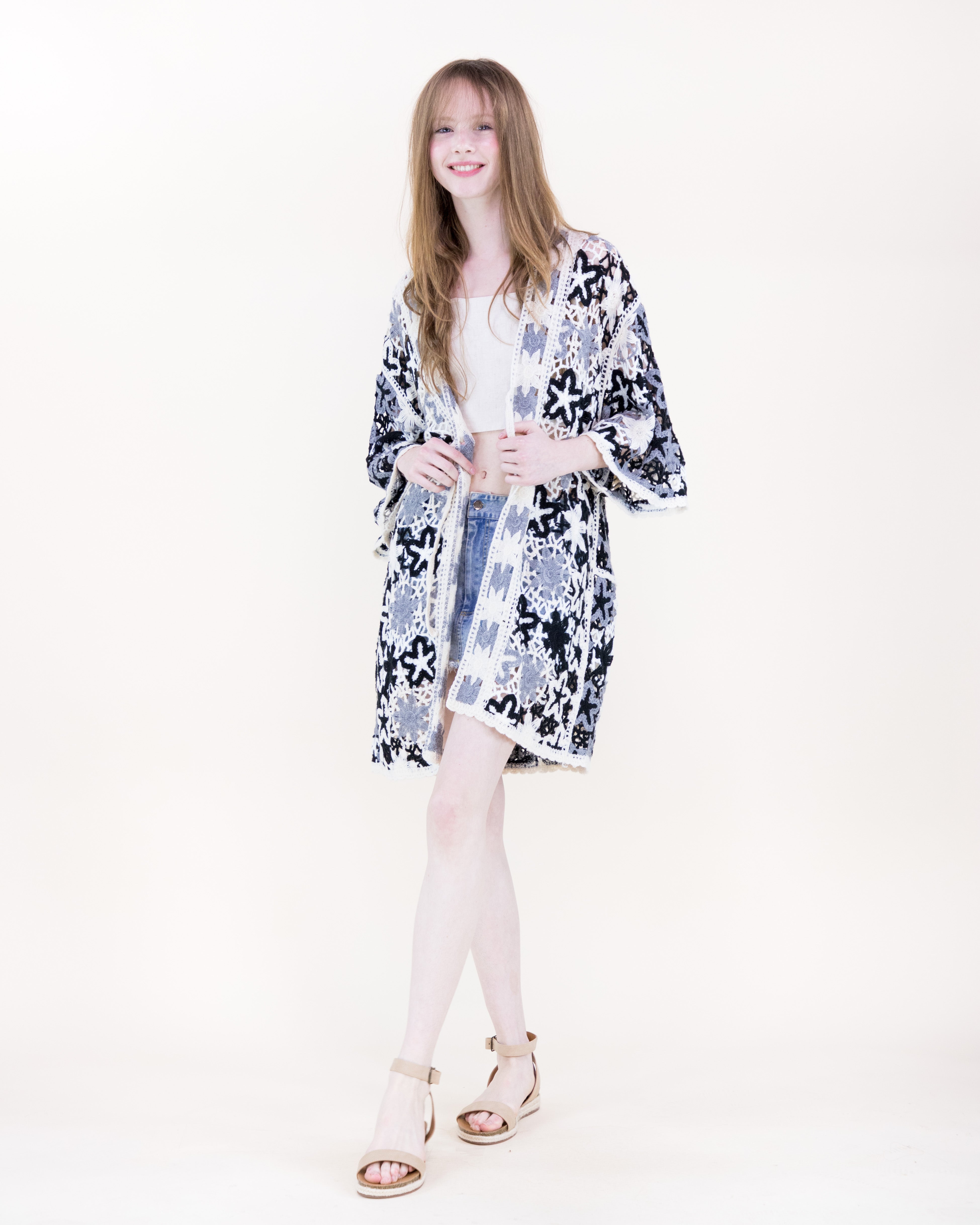 Boho Starfish Front-tie Kimono - RUST (OS) (Pack of 6)