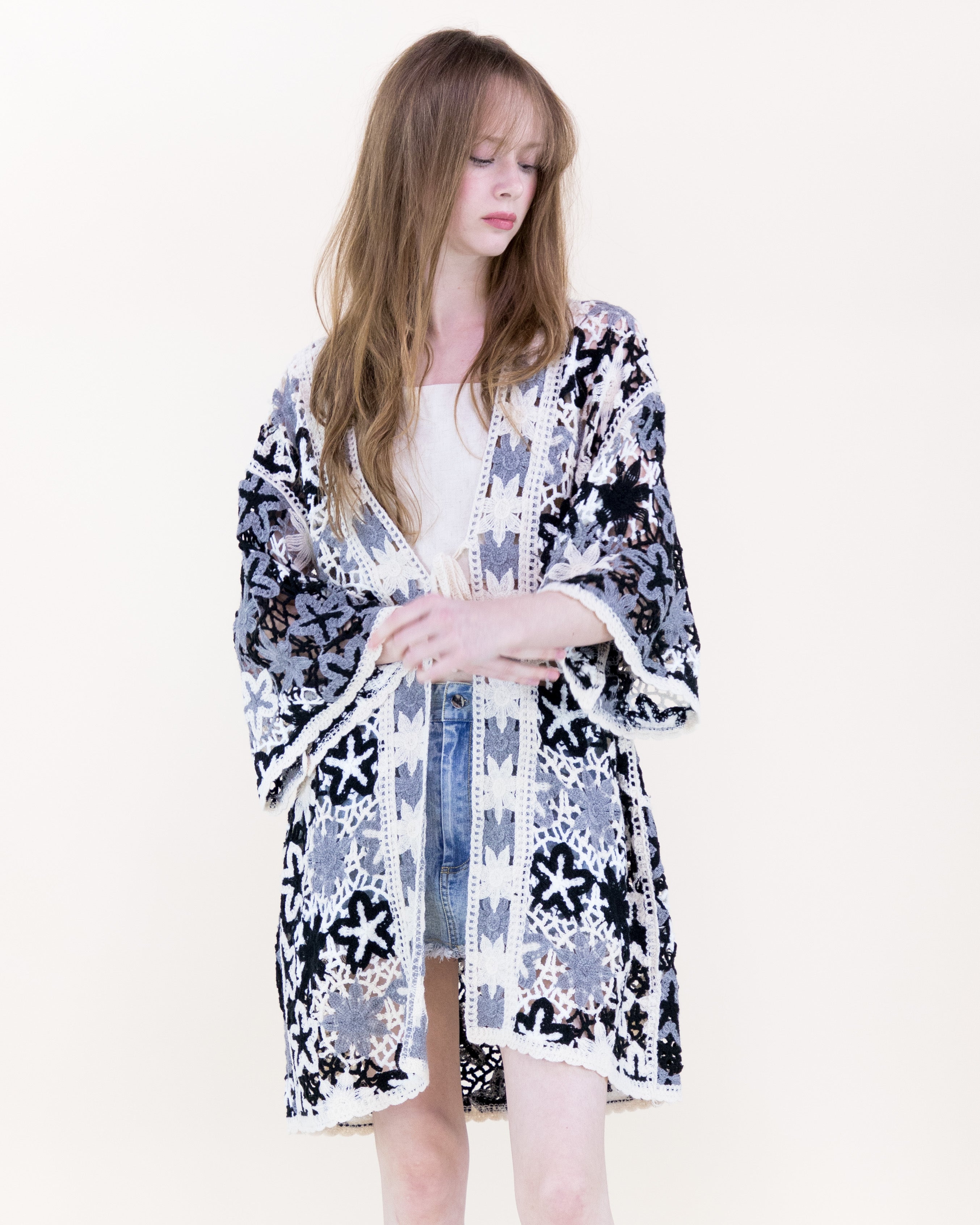 Boho Starfish Front-tie Kimono - RUST (OS) (Pack of 6)