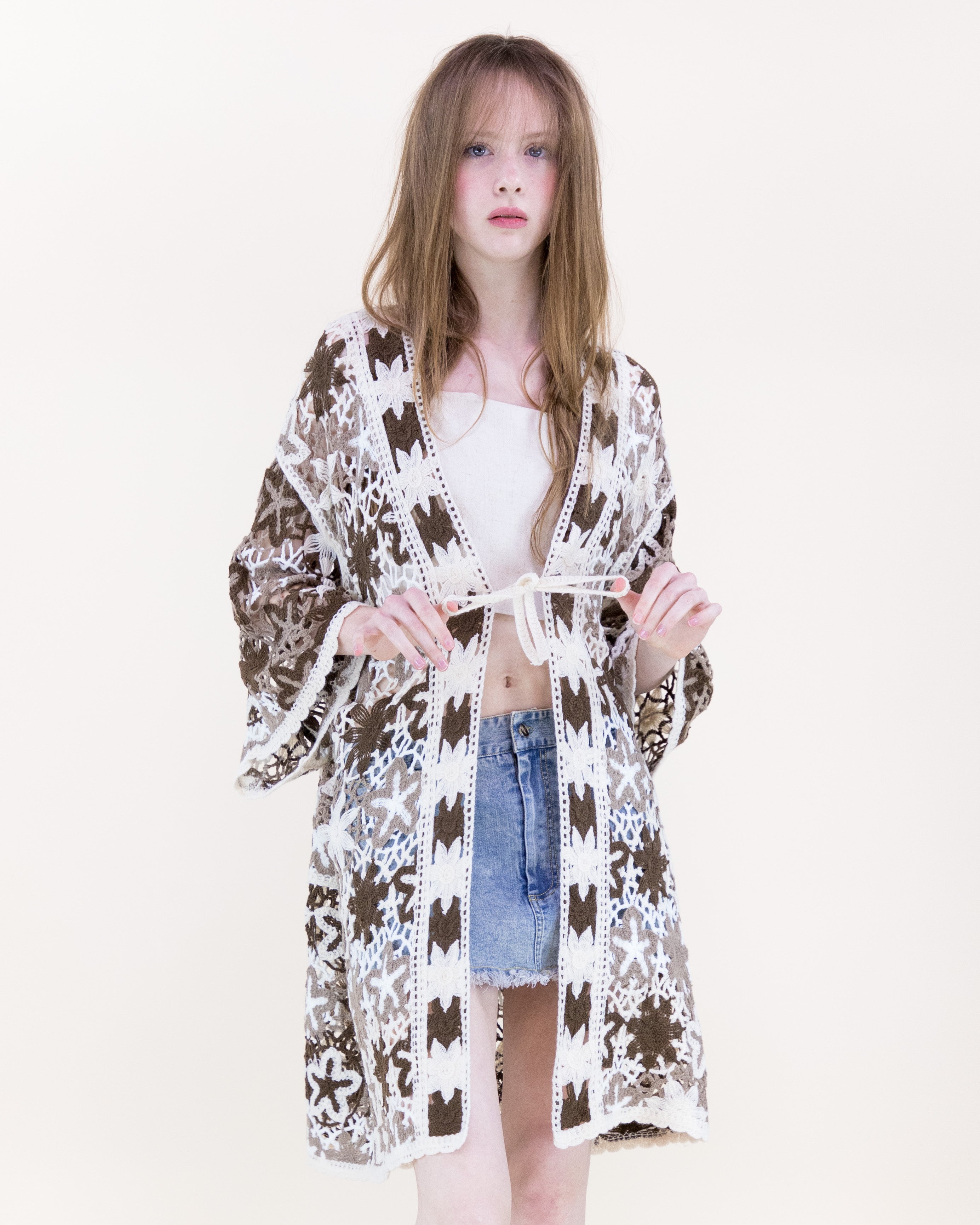 Boho Starfish Front-tie Kimono - RUST (OS) (Pack of 6)