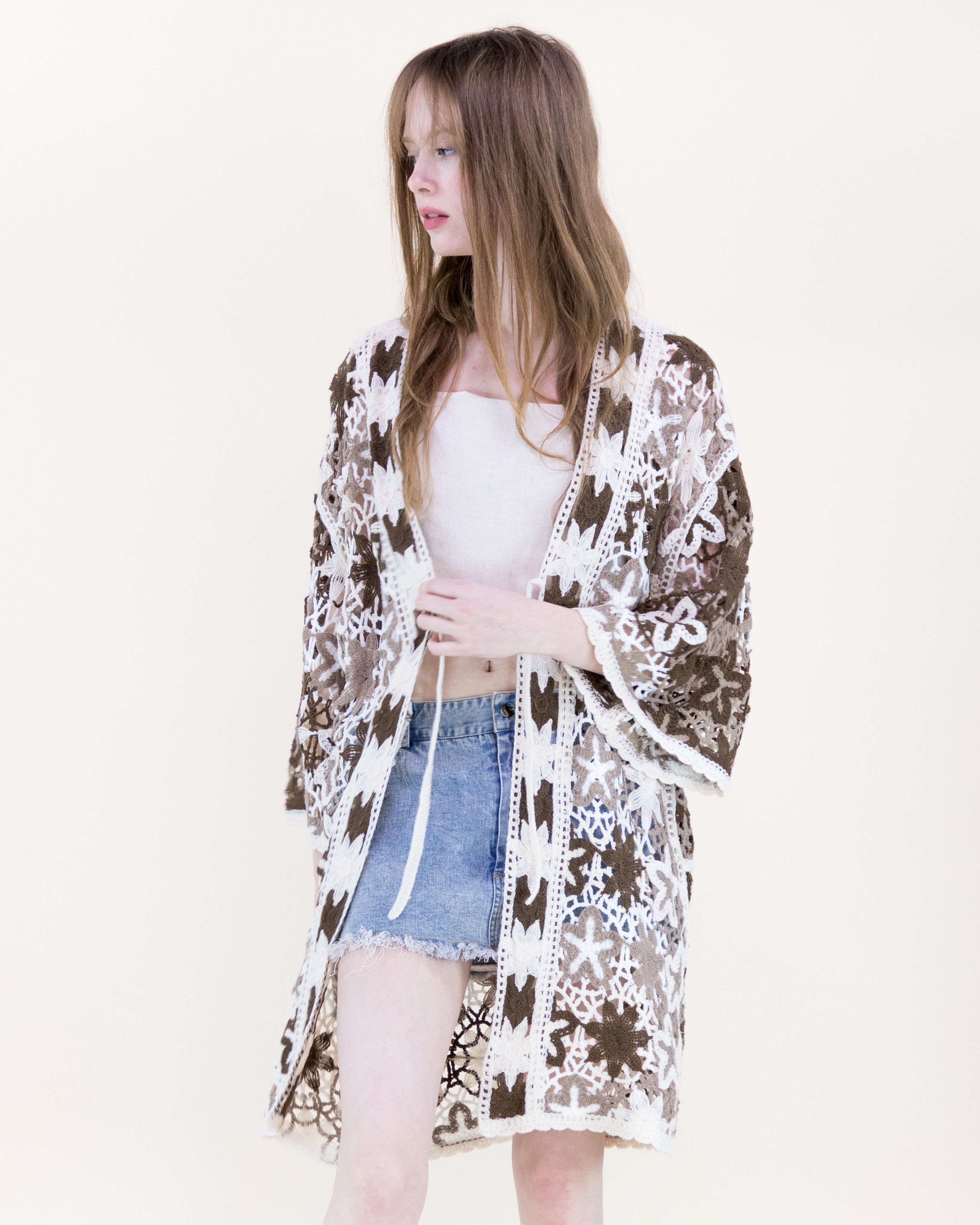 Boho Starfish Front-tie Kimono - RUST (OS) (Pack of 6)