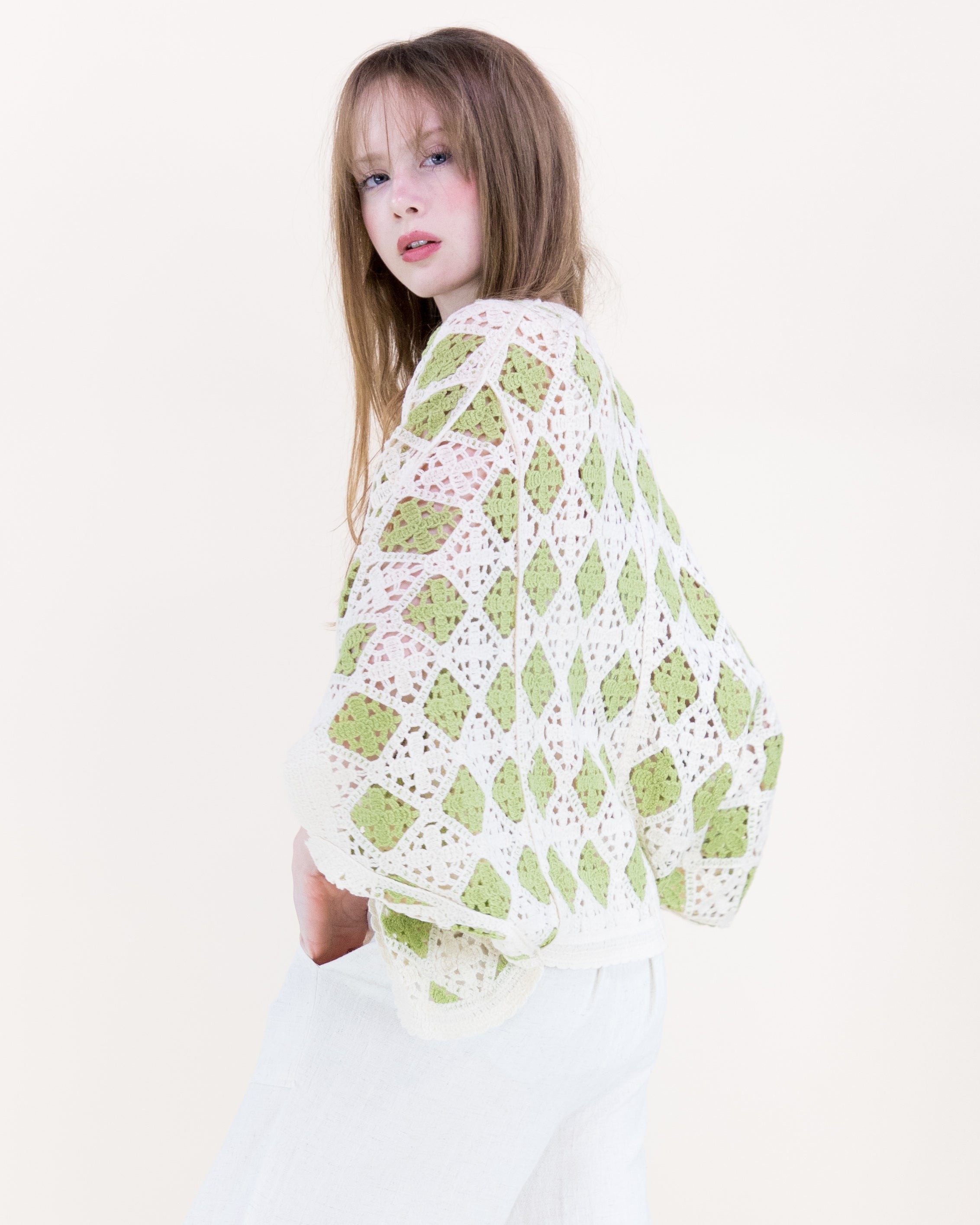 Airy Diamond Open Stitch Crochet Cardigan - BLACK (OS) (Pack of 6)