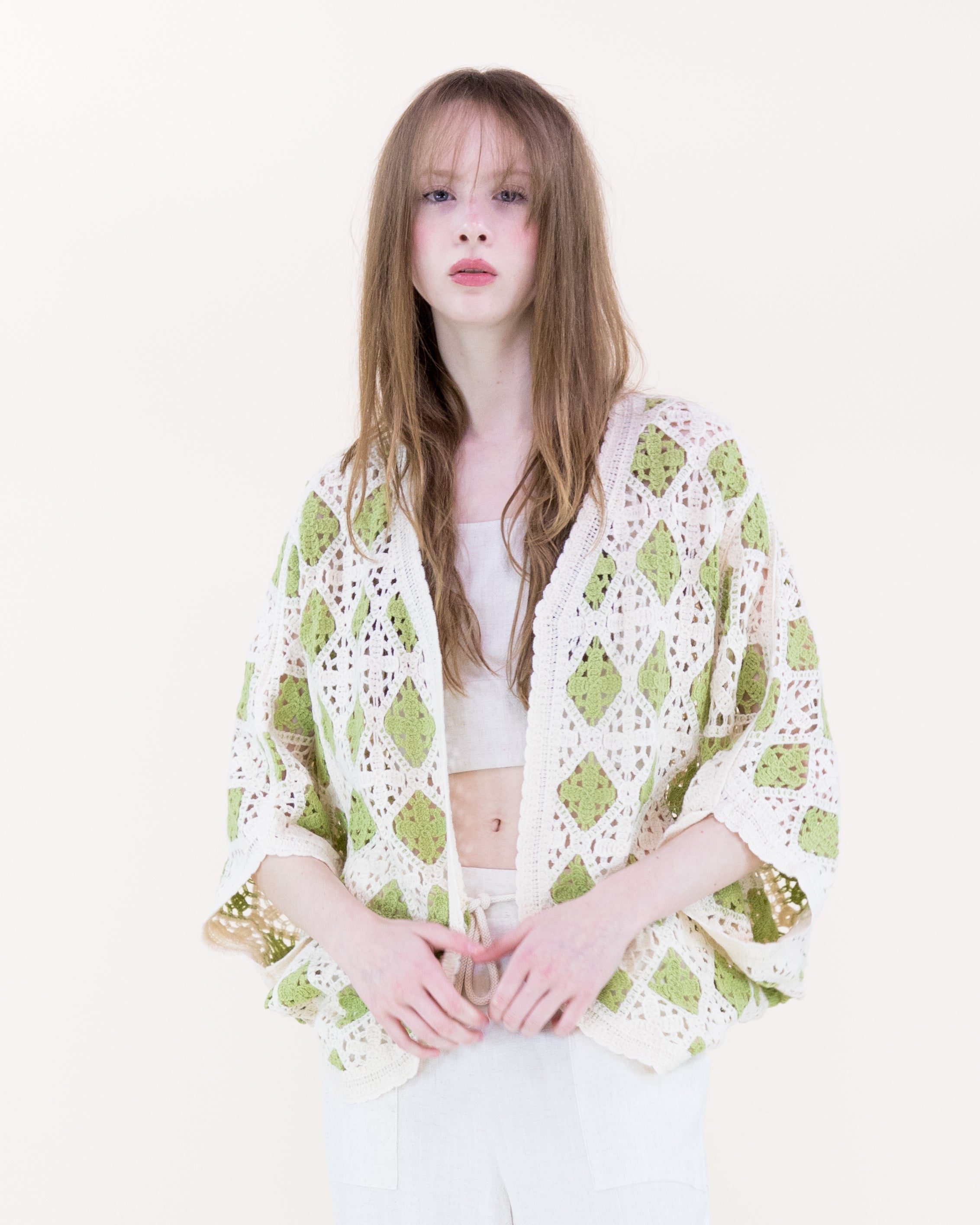 Airy Diamond Open Stitch Crochet Cardigan - BLACK (OS) (Pack of 6)