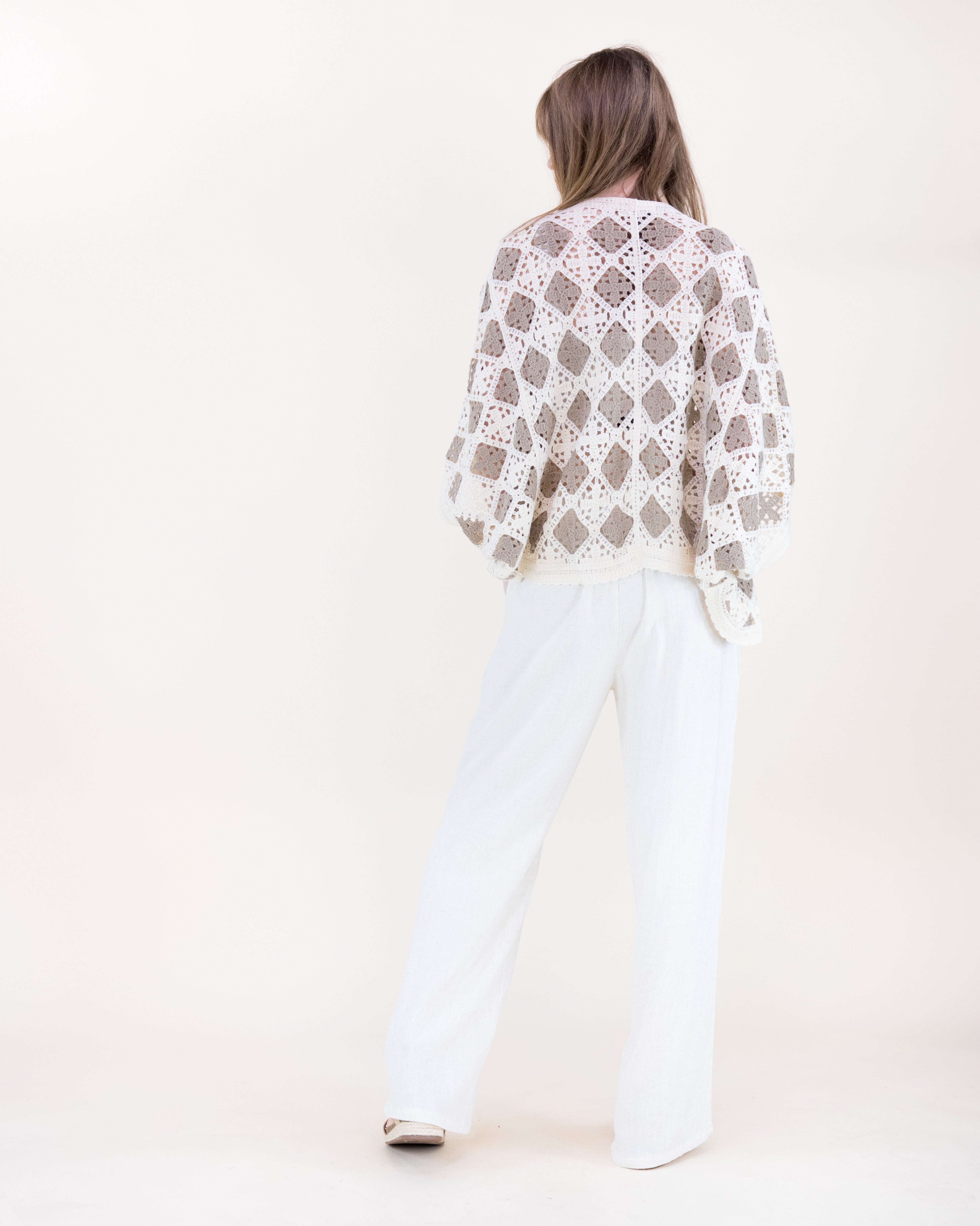 Airy Diamond Open Stitch Crochet Cardigan - BLACK (OS) (Pack of 6)