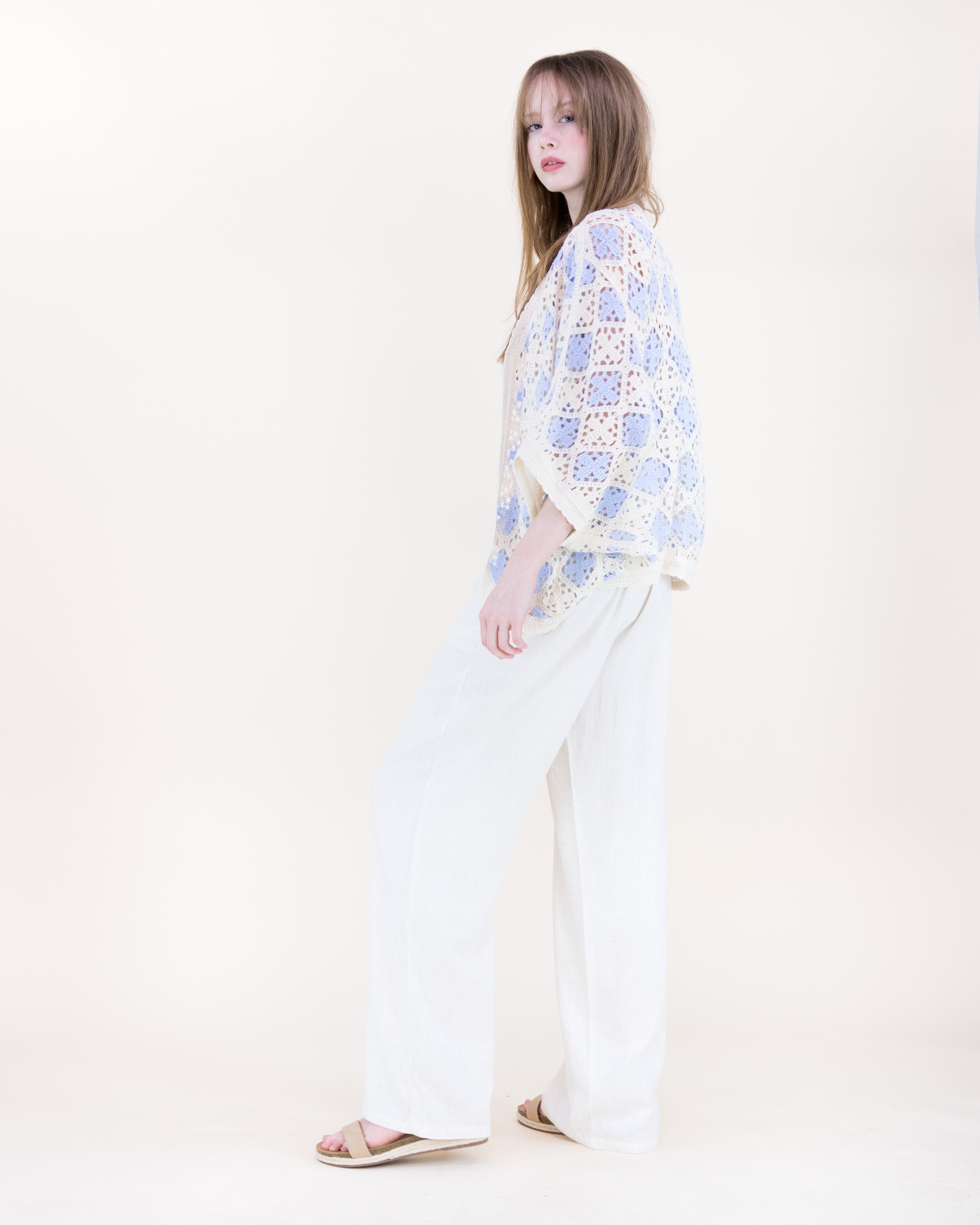 Airy Diamond Open Stitch Crochet Cardigan - BLACK (OS) (Pack of 6)