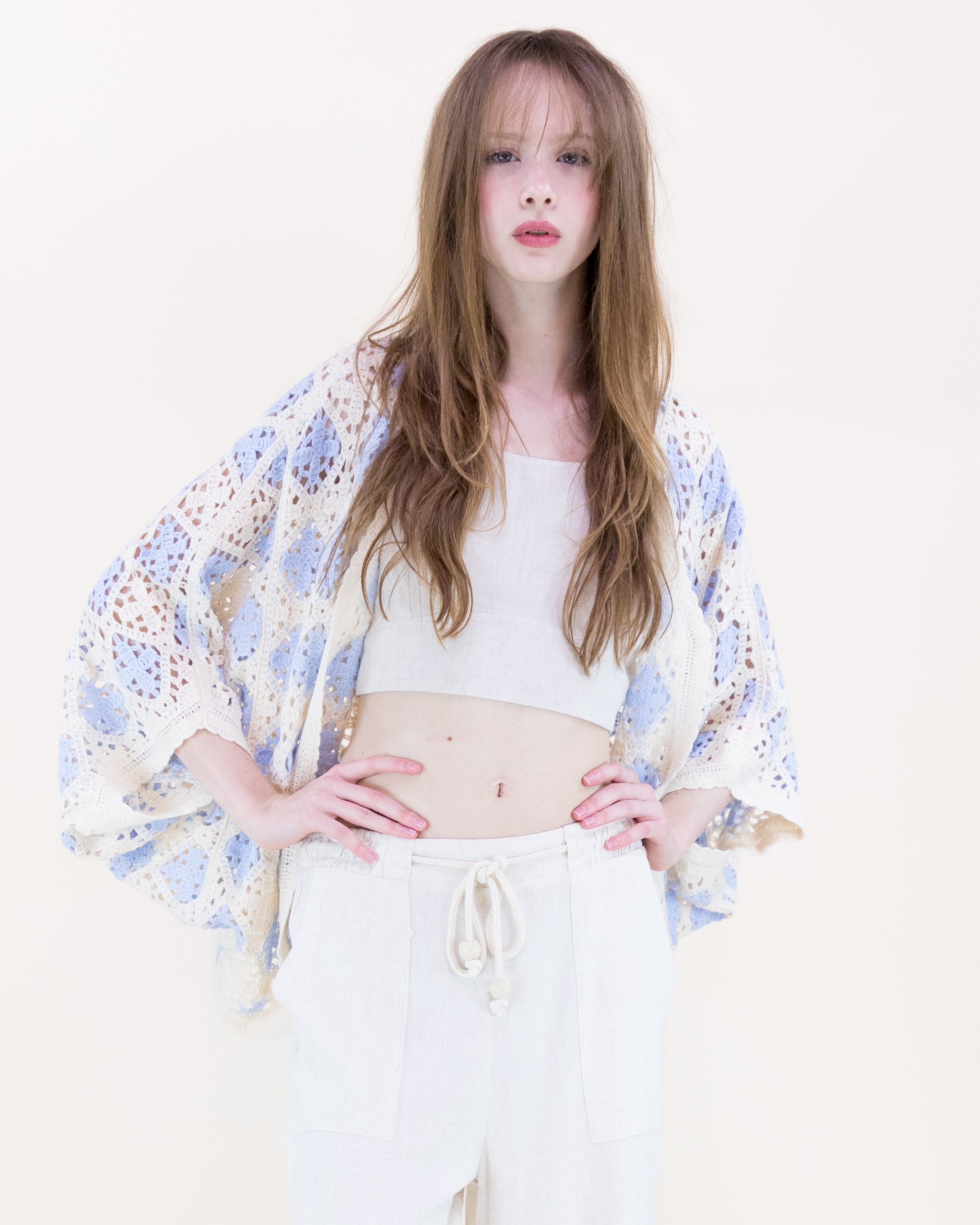 Airy Diamond Open Stitch Crochet Cardigan - BLACK (OS) (Pack of 6)