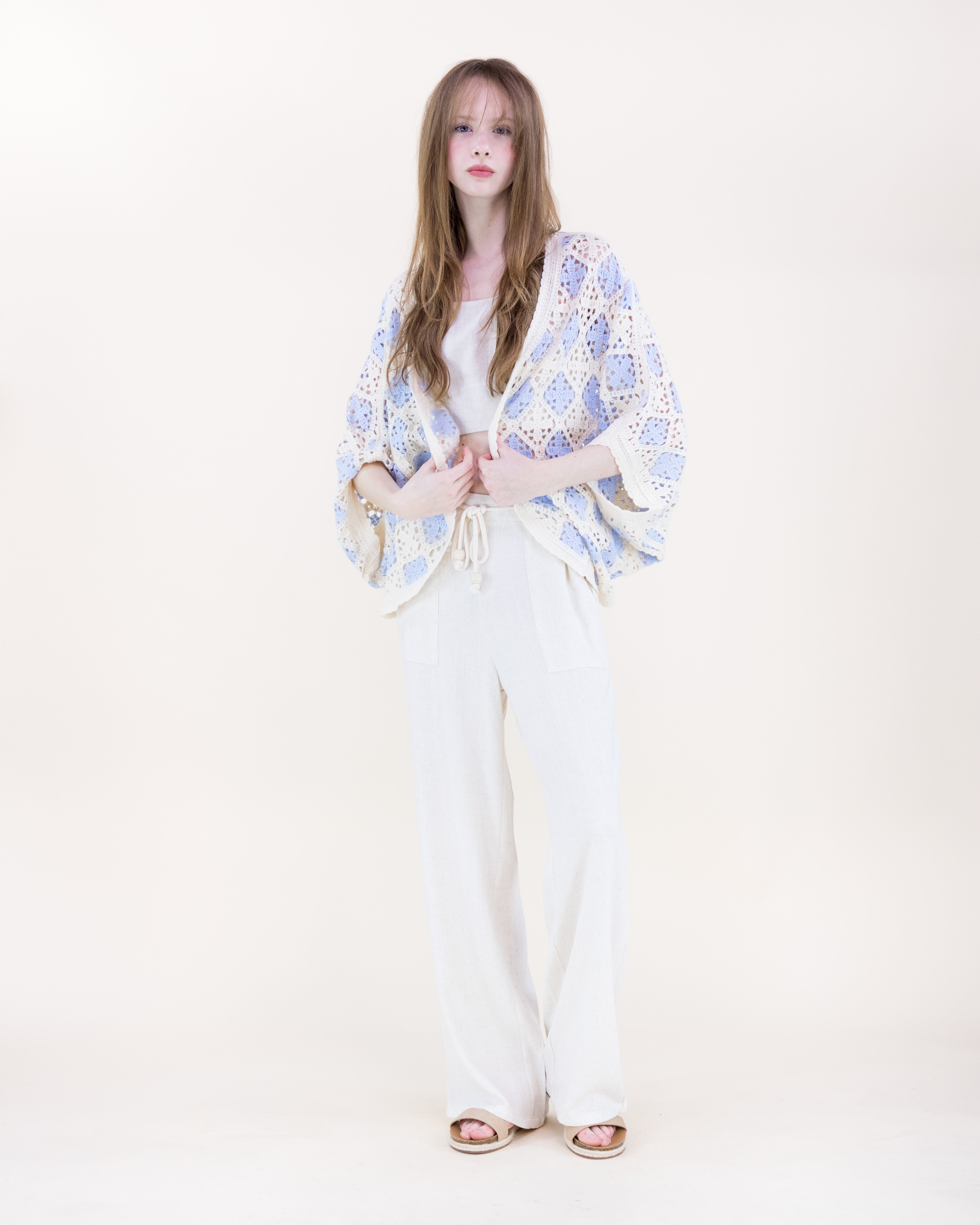 Airy Diamond Open Stitch Crochet Cardigan - BLACK (OS) (Pack of 6)