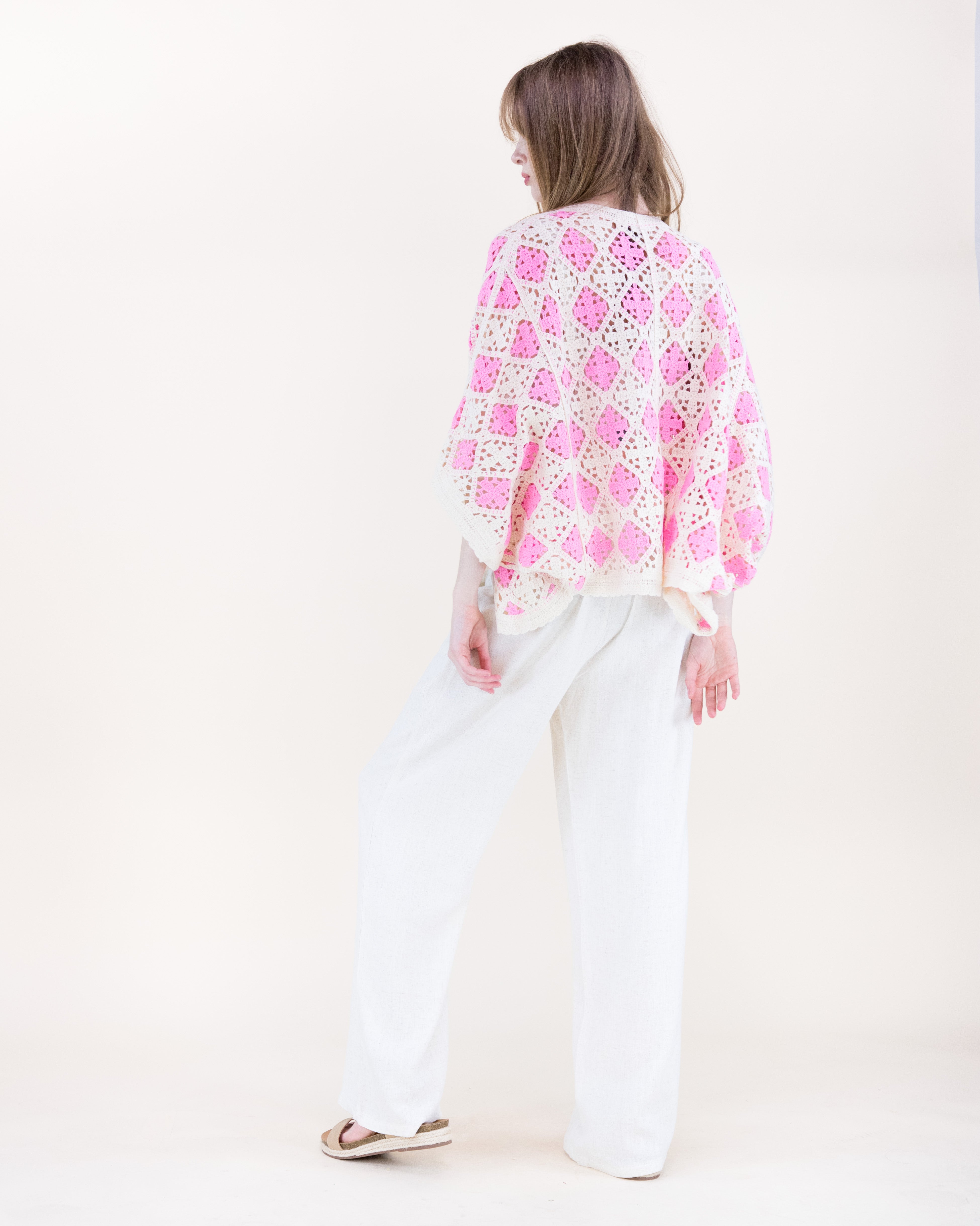 Airy Diamond Open Stitch Crochet Cardigan - BLACK (OS) (Pack of 6)