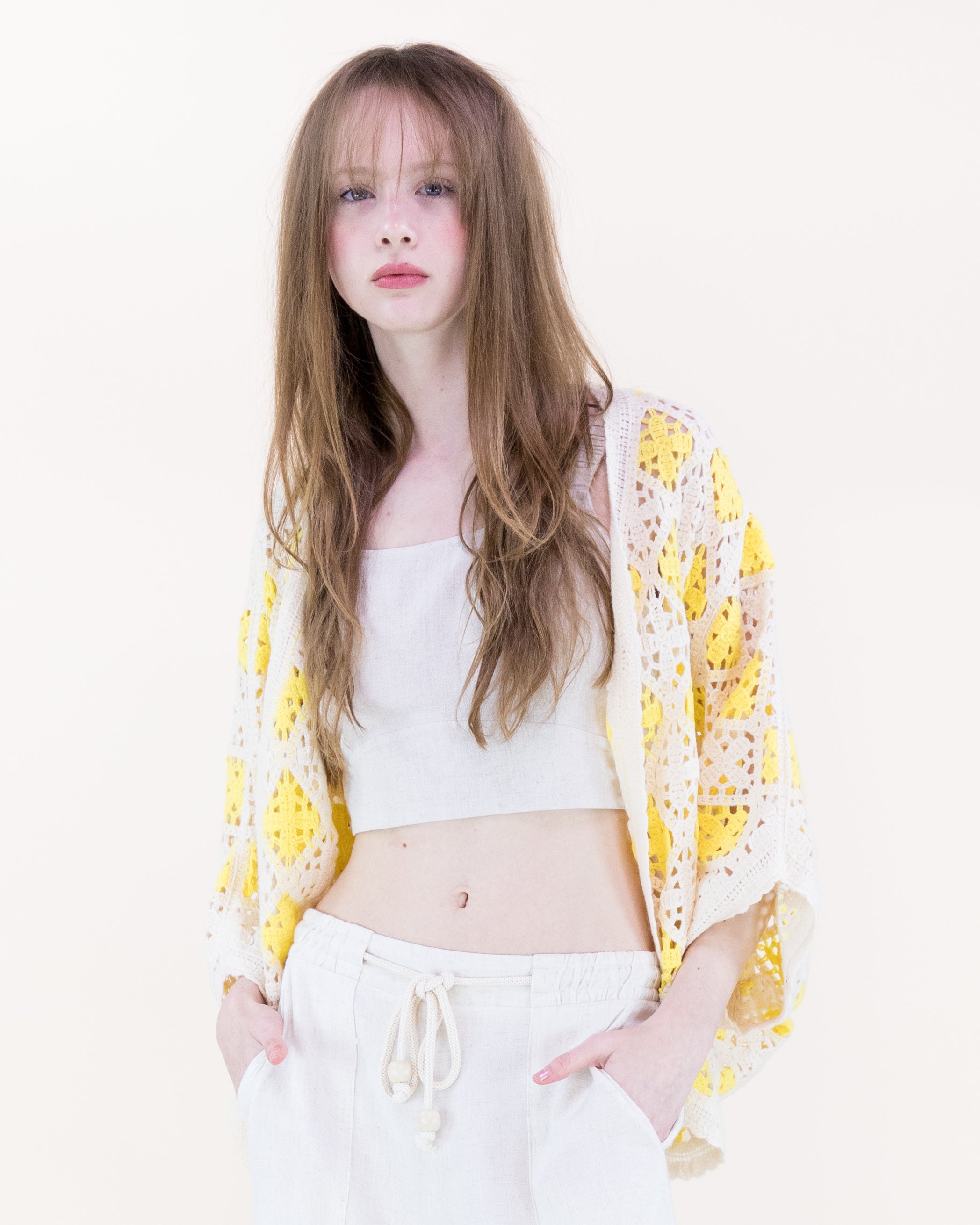 Airy Diamond Open Stitch Crochet Cardigan - BLACK (OS) (Pack of 6)