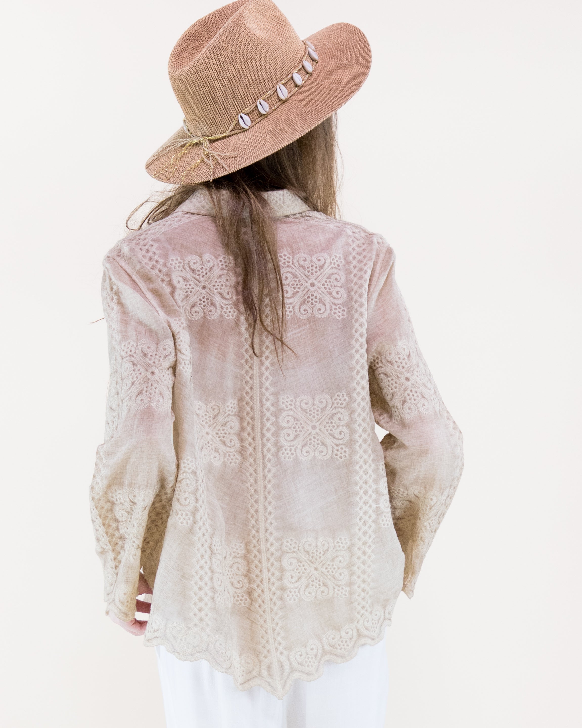 Natural Shell Band Teardrop Hat - NAVY (Pack of 6)