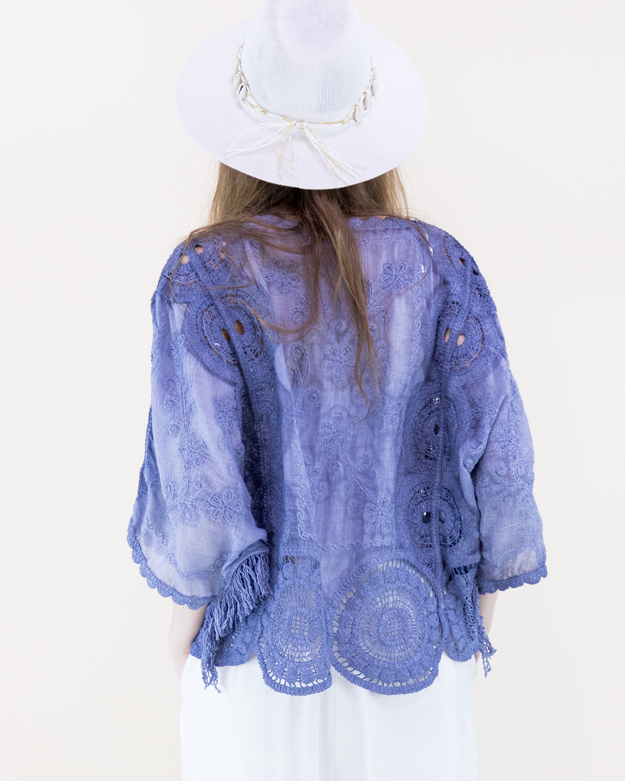 Natural Shell Band Teardrop Hat - NAVY (Pack of 6)