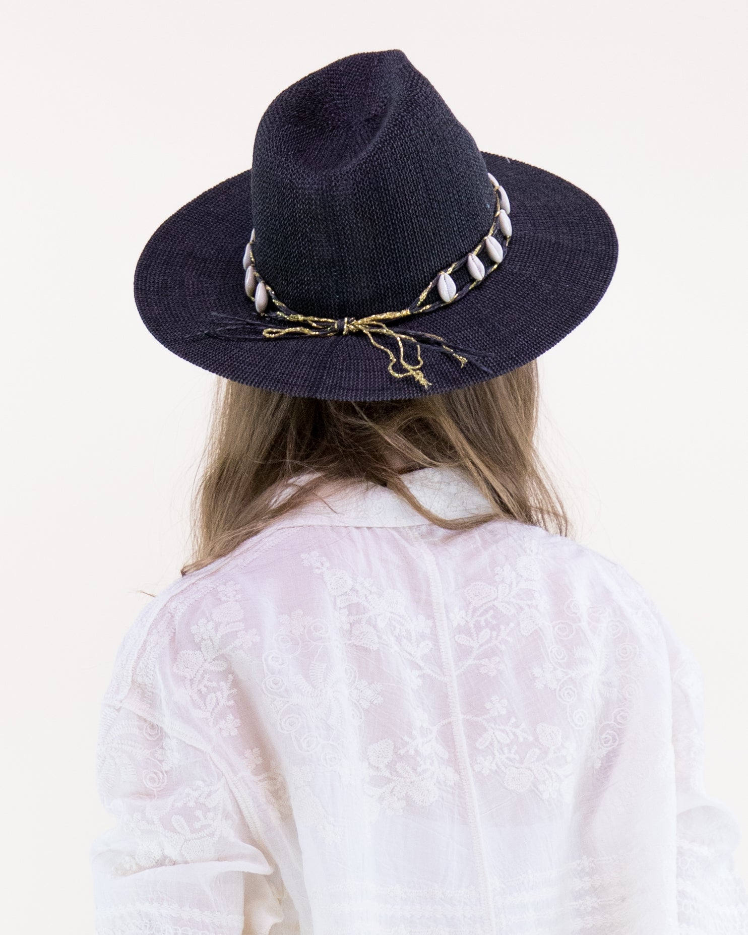 Natural Shell Band Teardrop Hat - NAVY (Pack of 6)