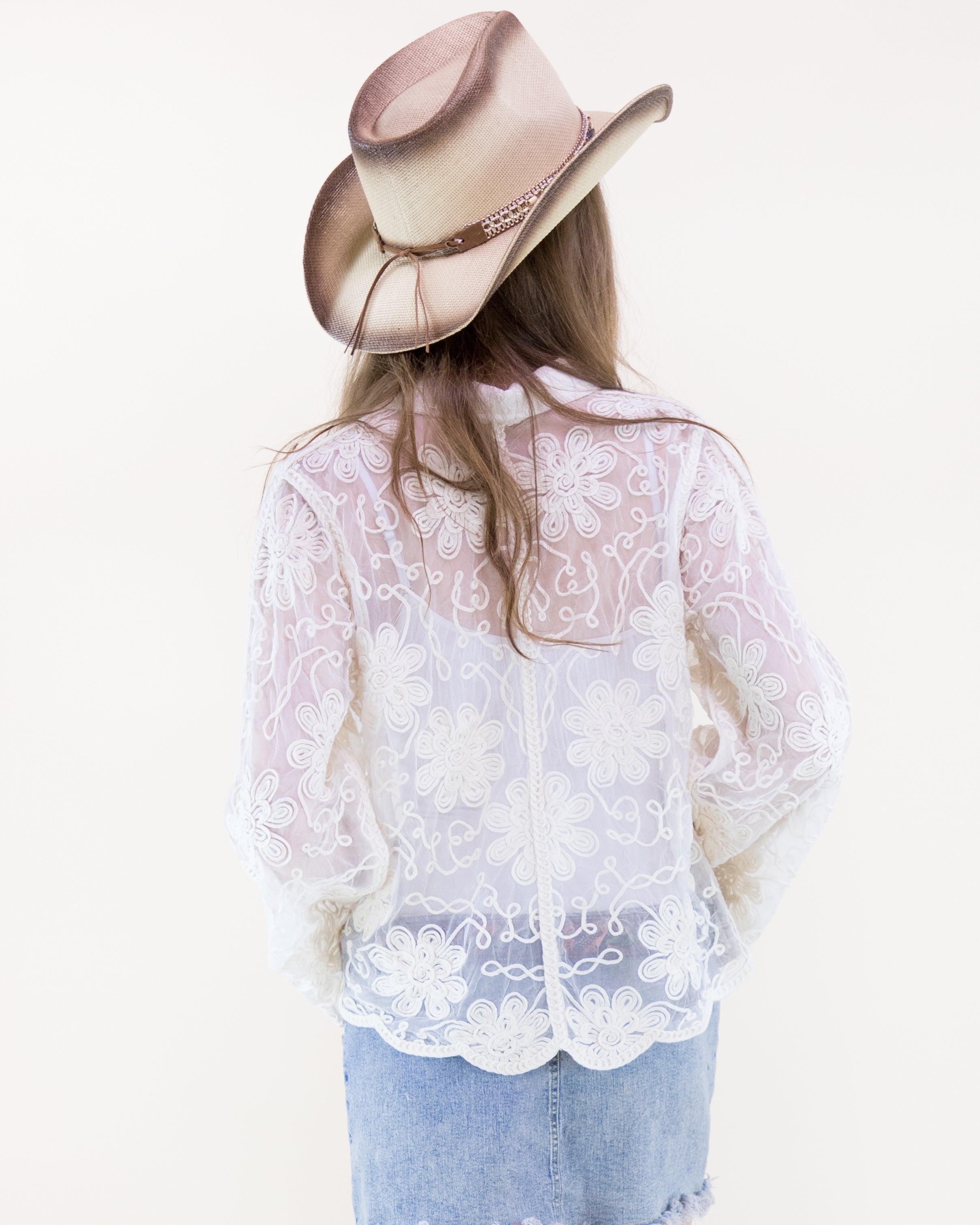 Turquoise Mix Band Ombre Cowgirl Hat - CAMEL (Pack of 6)