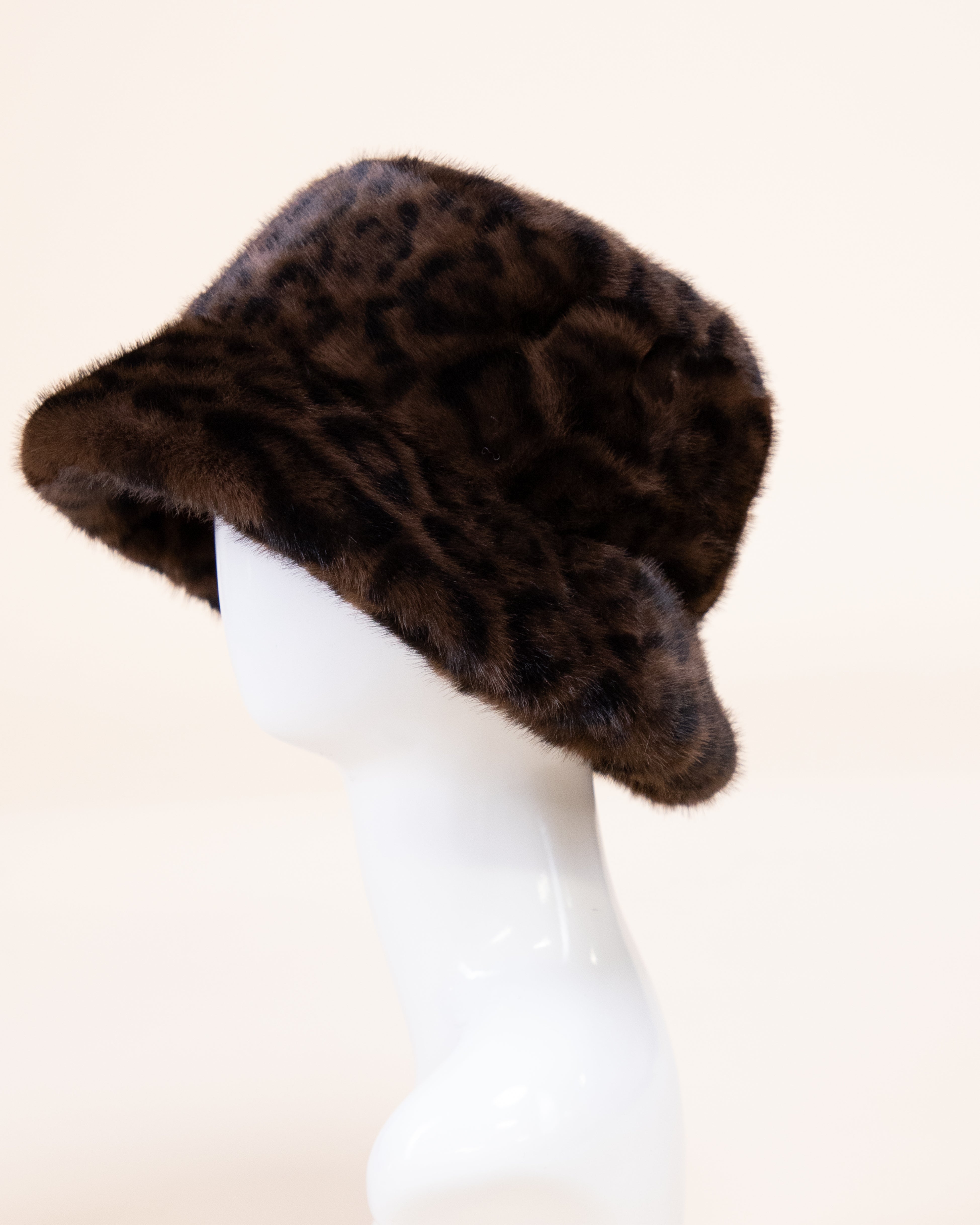 Leopard Teddy Fleece Bucket Hat - BROWN (Pack of 6)