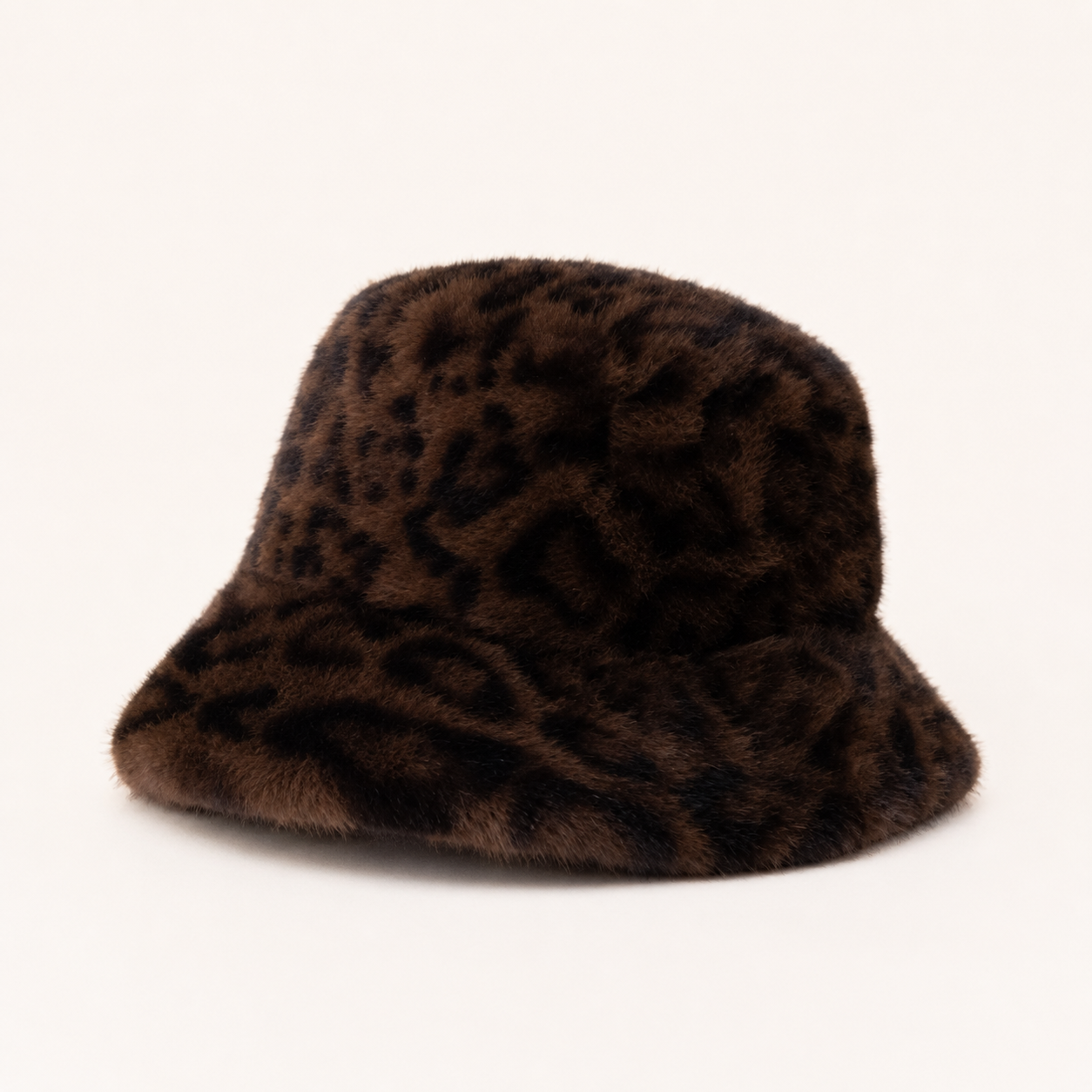 Leopard Teddy Fleece Bucket Hat - BROWN (Pack of 6)