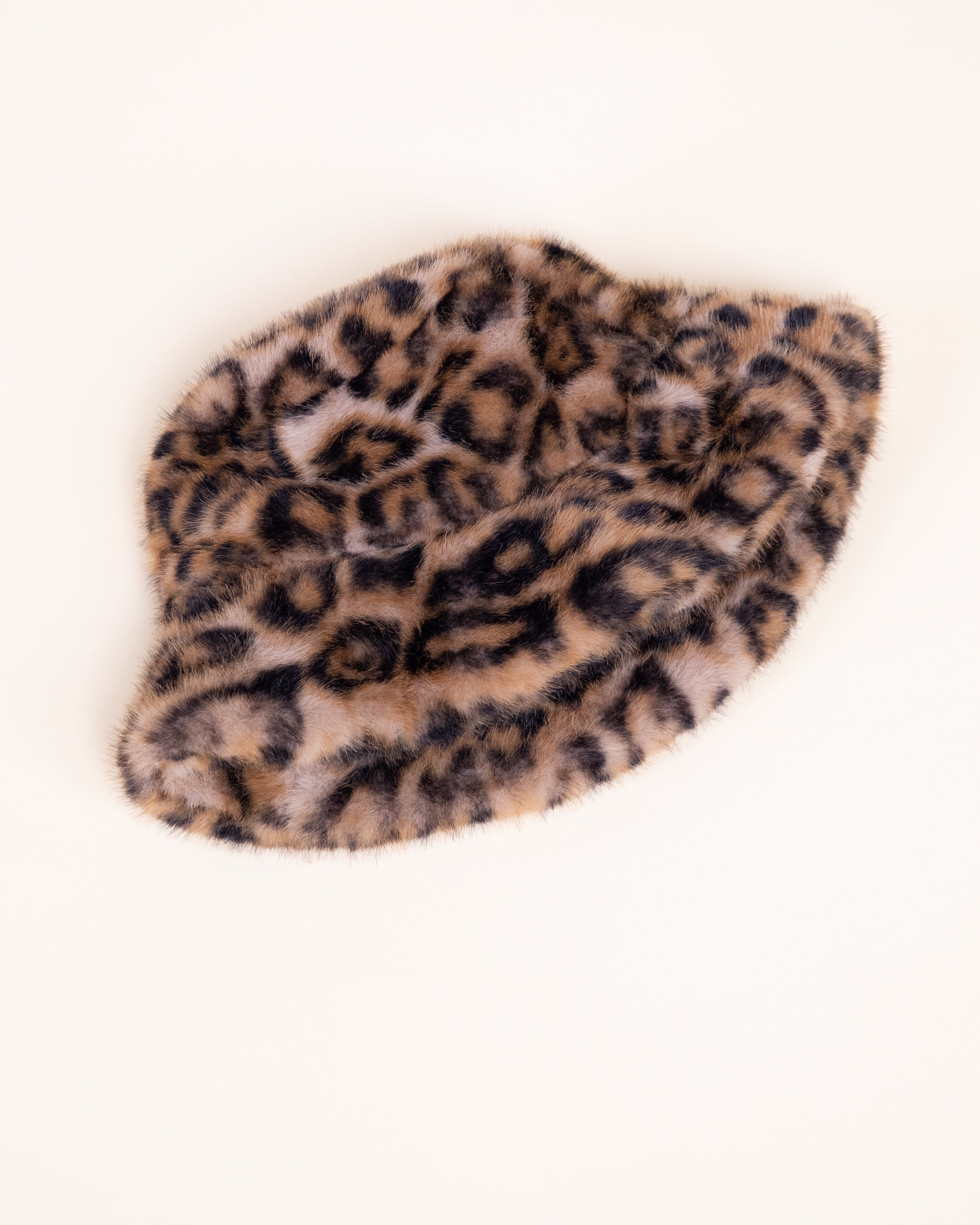 Leopard Teddy Fleece Bucket Hat - BROWN (Pack of 6)