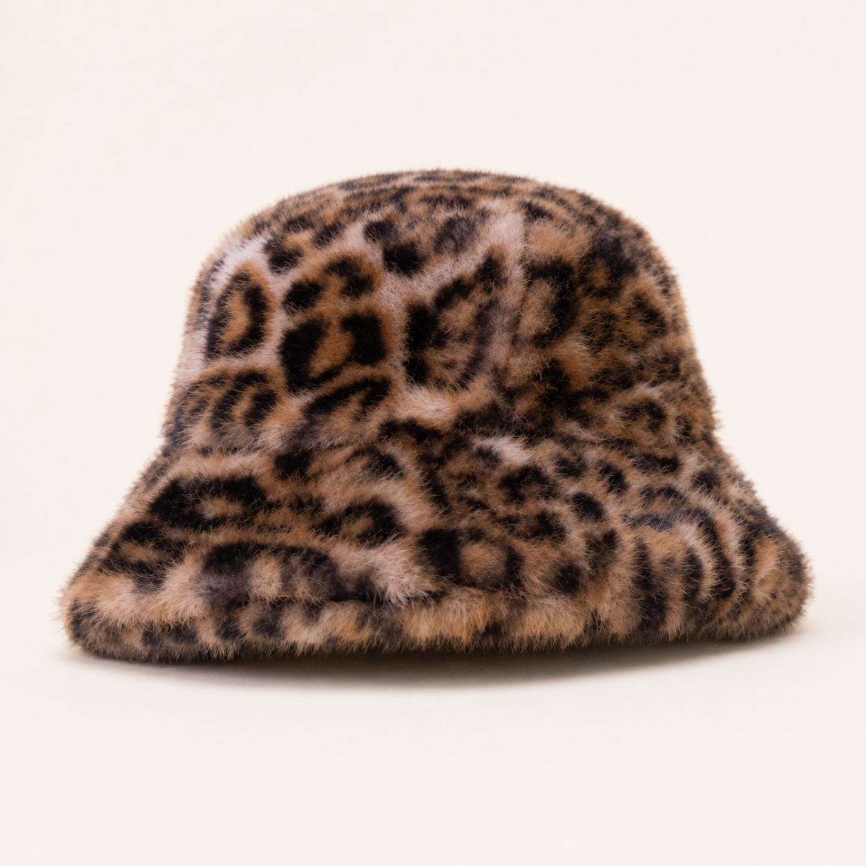 Leopard Teddy Fleece Bucket Hat - BROWN (Pack of 6)