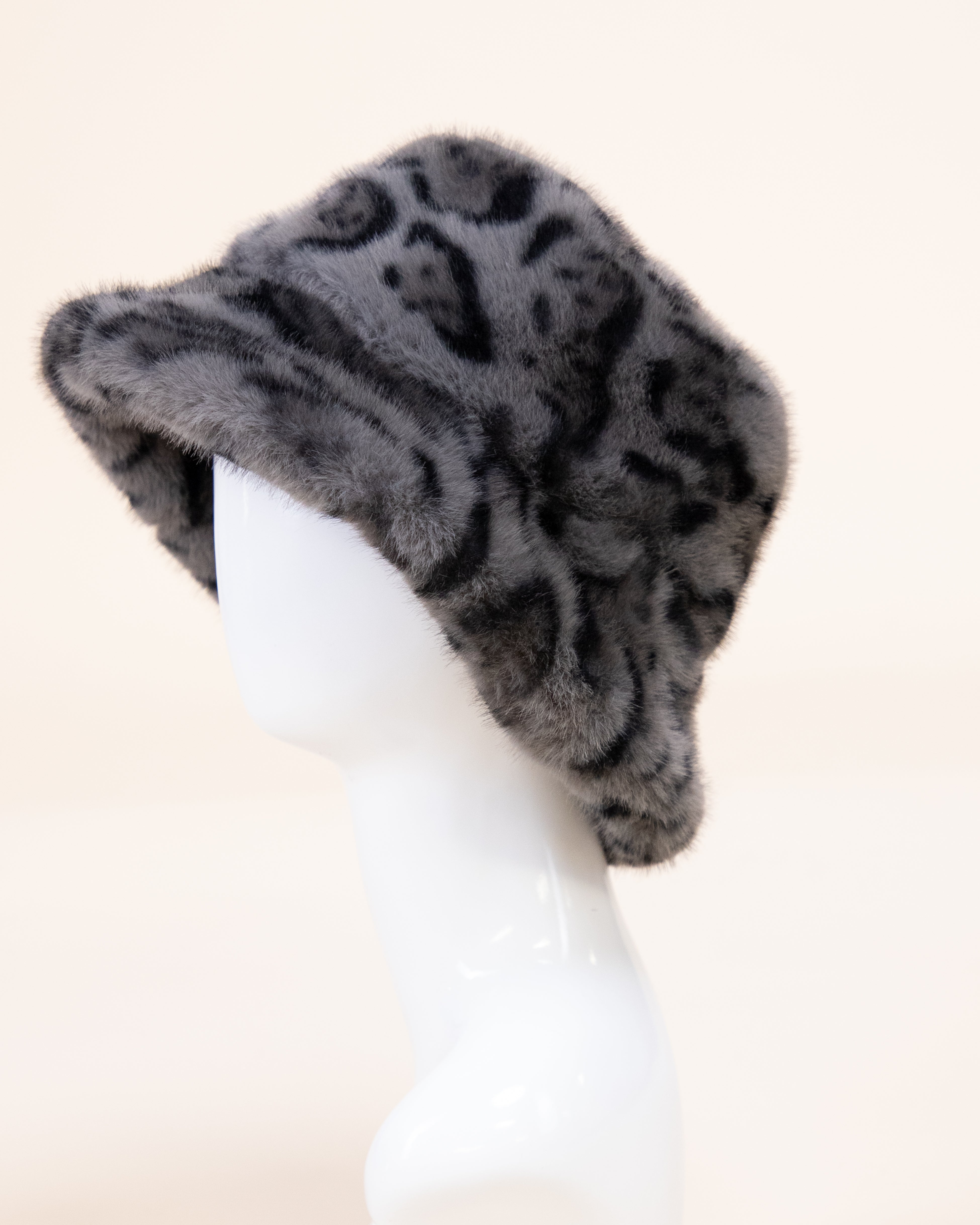 Leopard Teddy Fleece Bucket Hat - BROWN (Pack of 6)