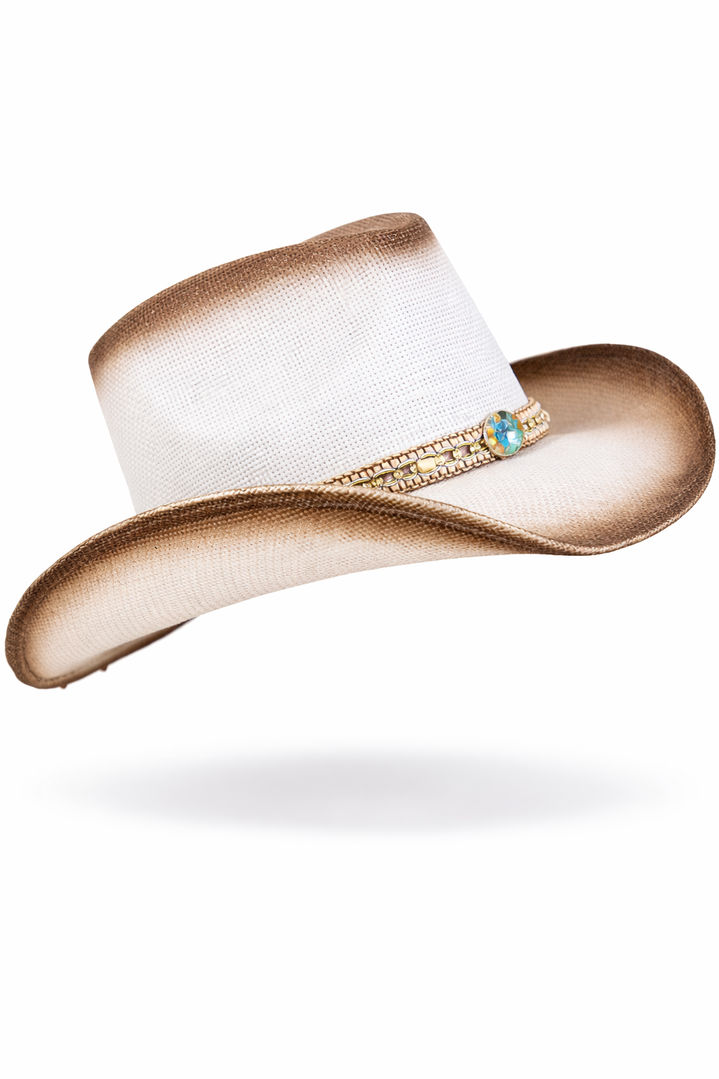Turquoise Mix Band Ombre Cowgirl Hat - CAMEL (Pack of 6)