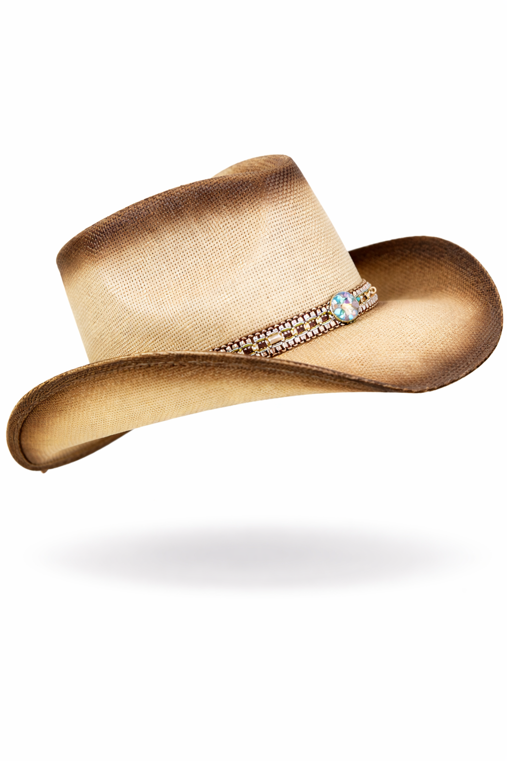 Turquoise Mix Band Ombre Cowgirl Hat - CAMEL (Pack of 6)