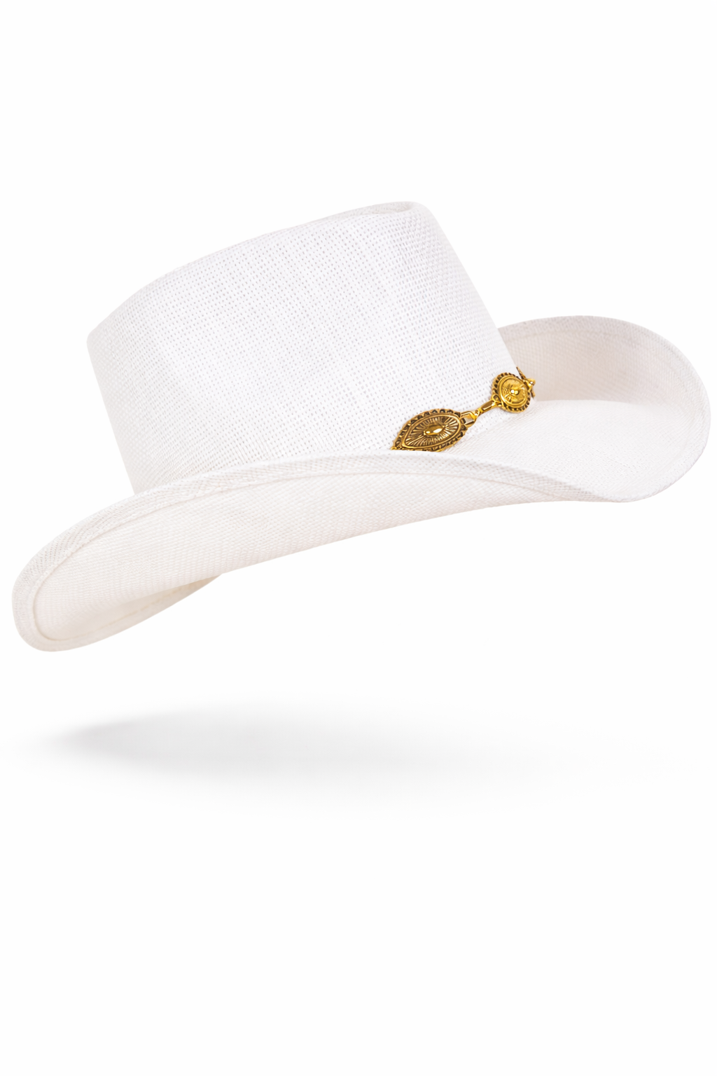 Gold Concho Cowgirl Hat - WHITE (Pack of 6)
