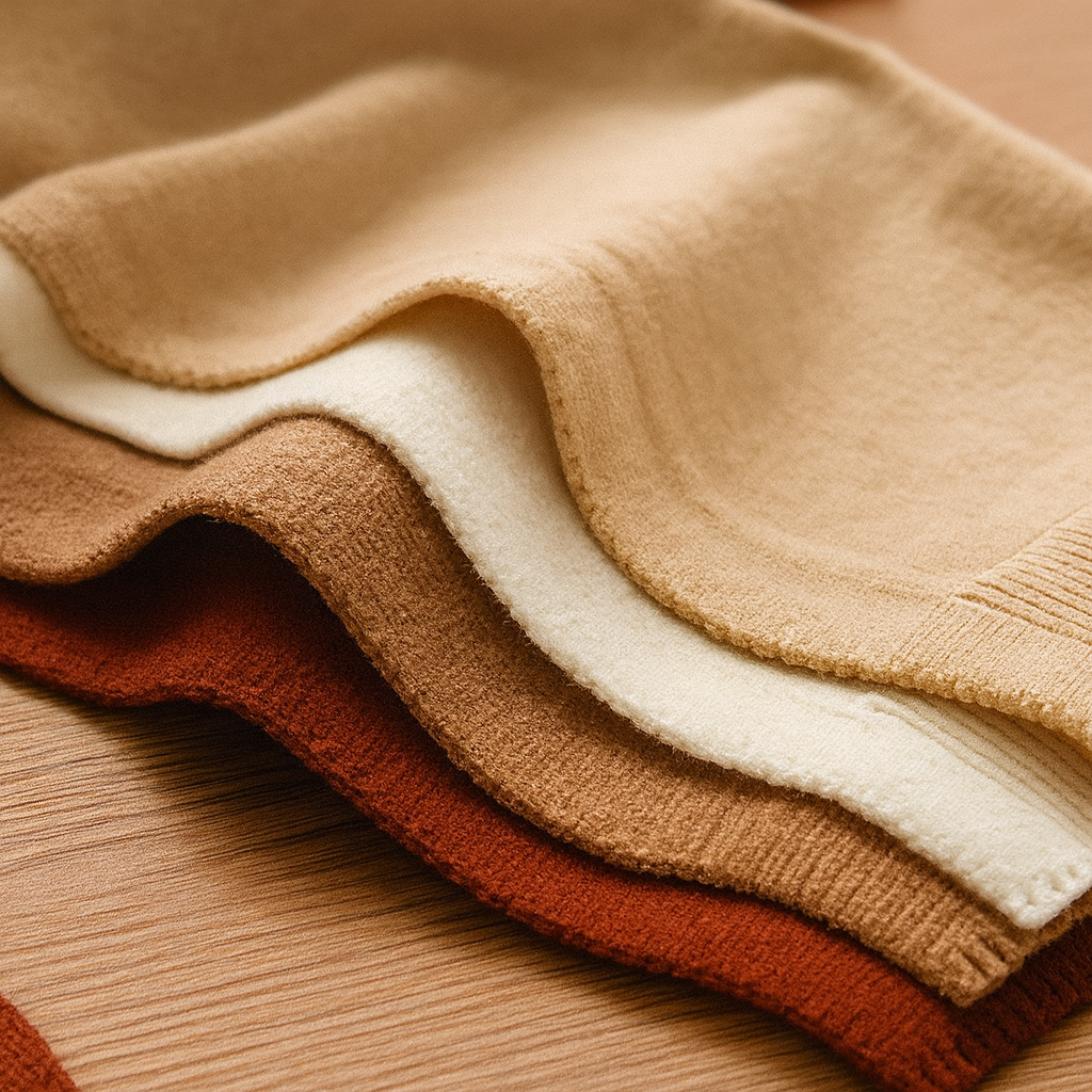 Solid Preppy Mock Sweater Wrap - BEIGE (Pack of 6)