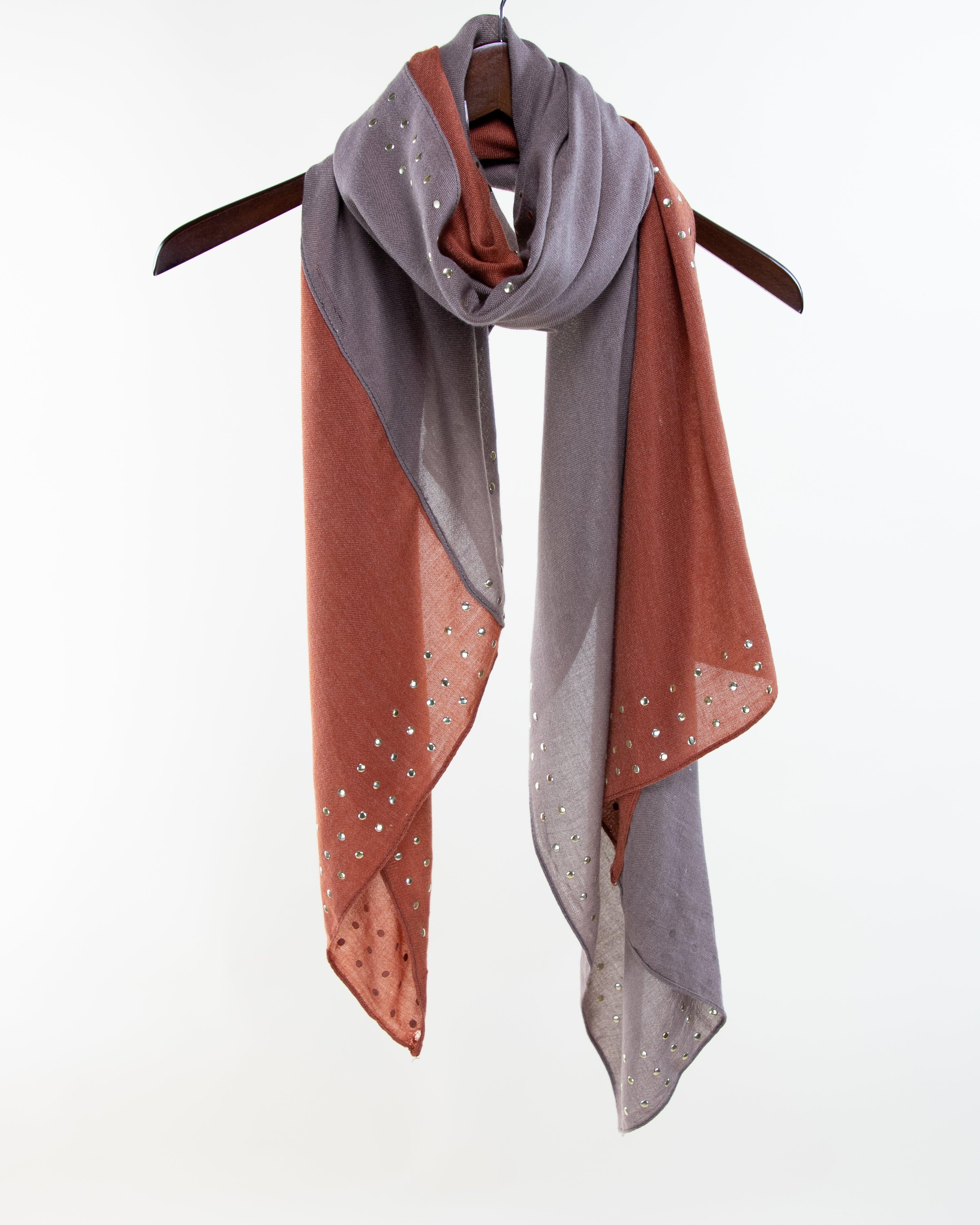 Two Tone Studded Thin Scarf – ORIGINAL USA