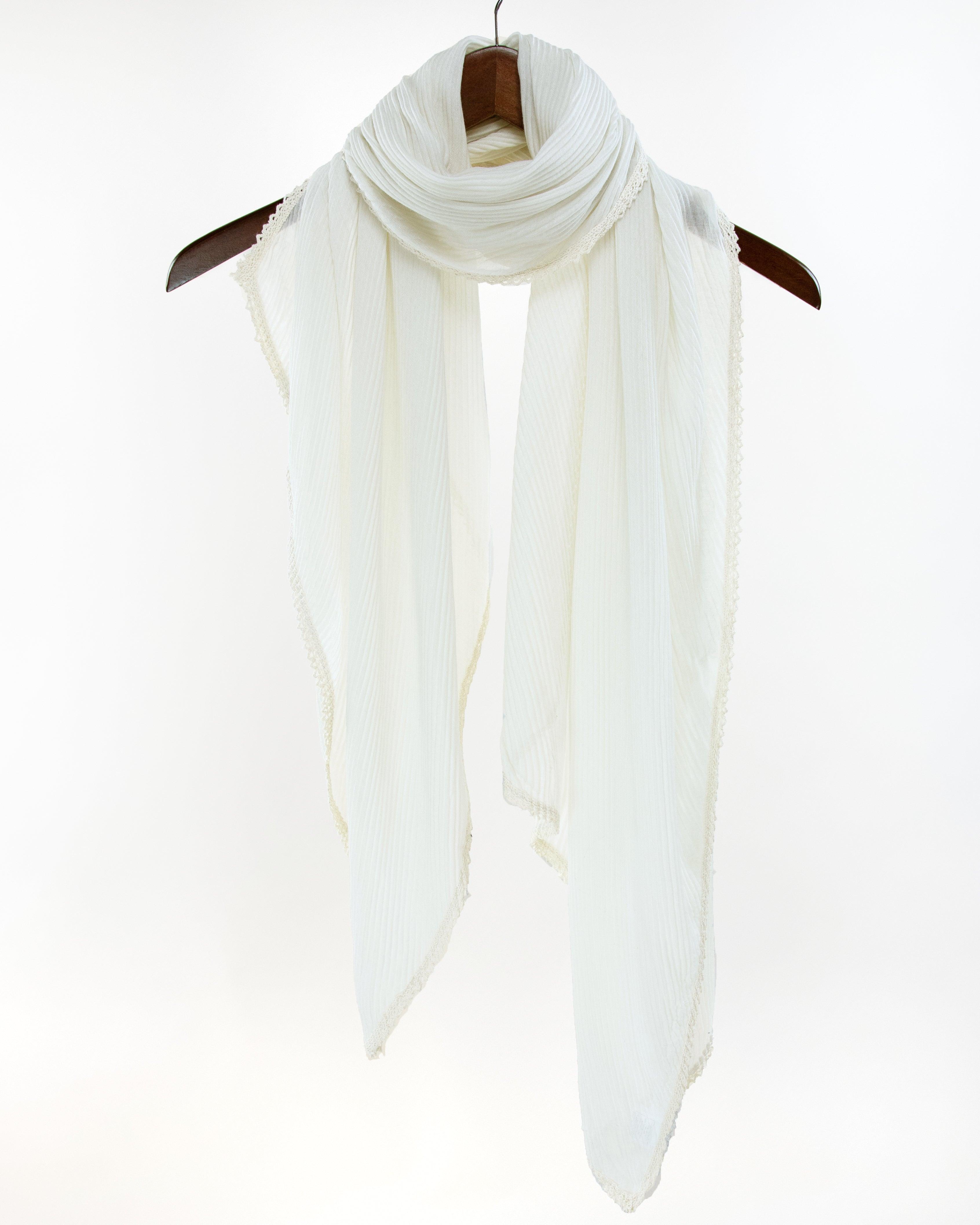 Ribbed w/ Crochet Seam Thin Scarf – ORIGINAL USA