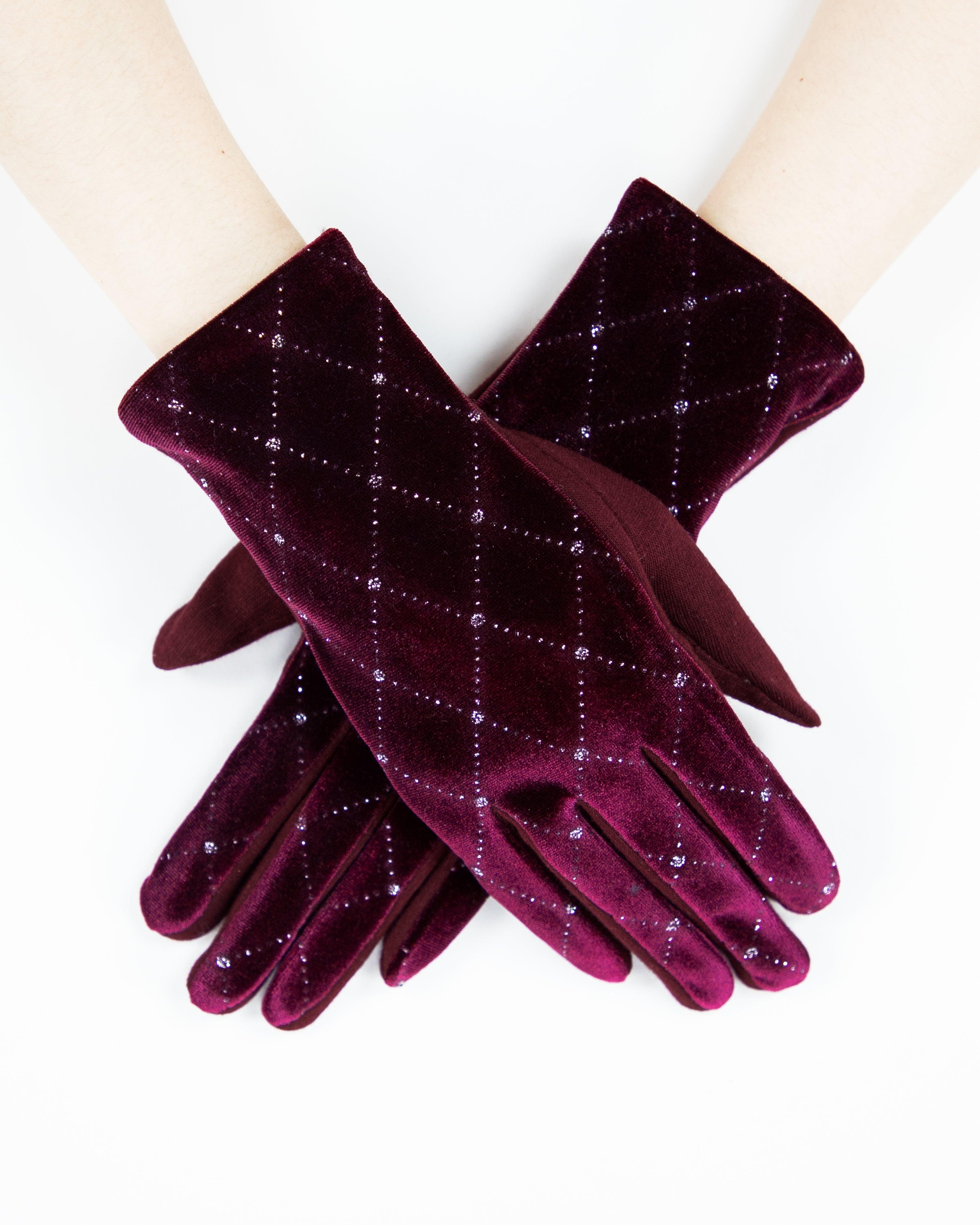 Diamond Rhinestone Gloves (TS) - BURGUNDY (Pack of 6) – ORIGINAL USA